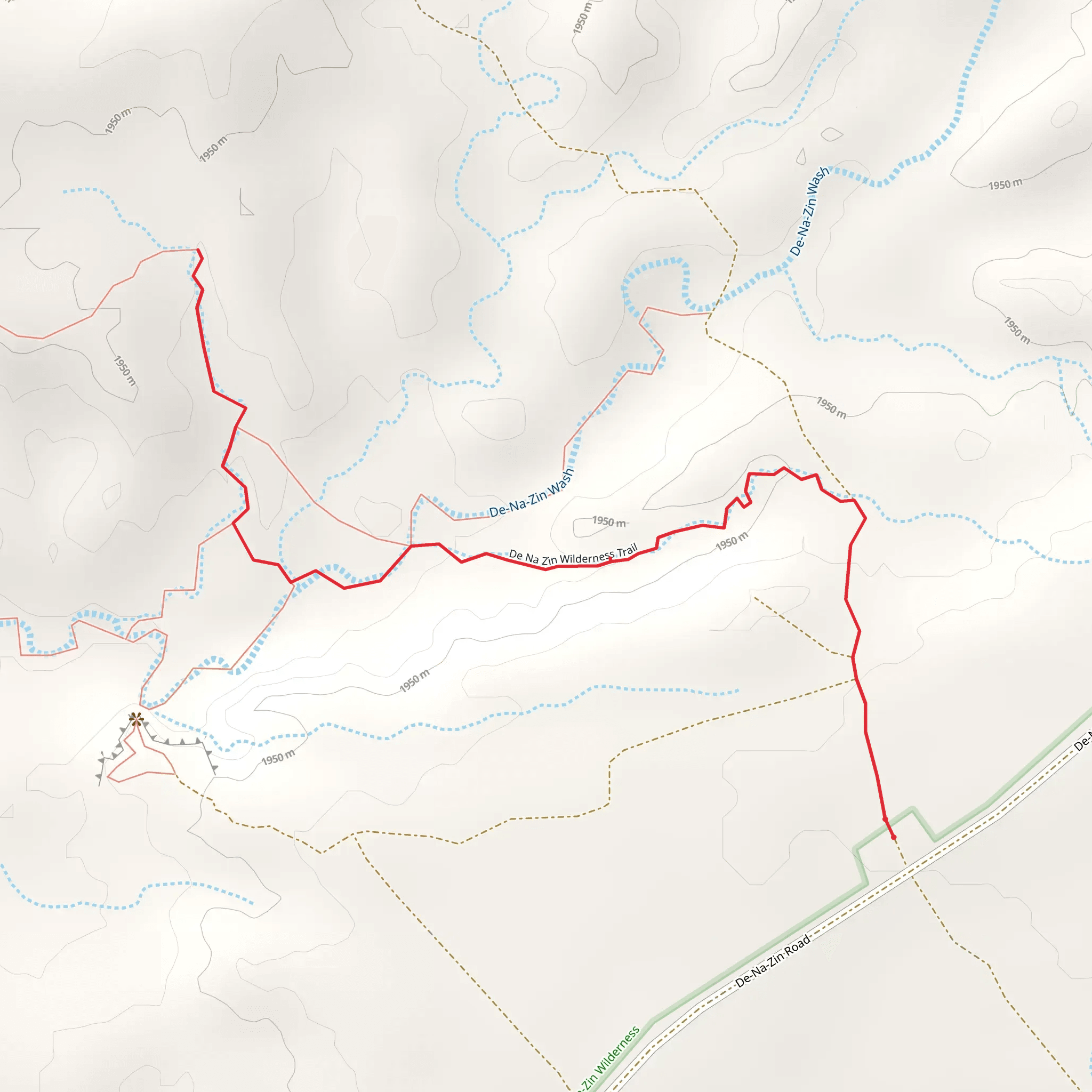De Na Zin Wilderness Trail mobile static map