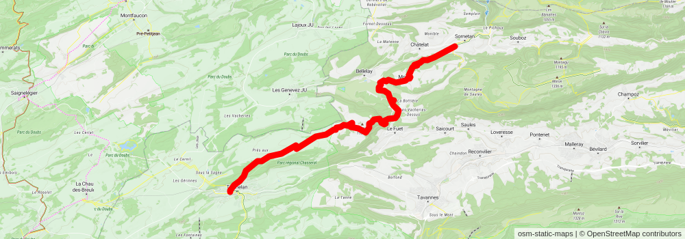 Chemin du Jura bernois stage 2 Map