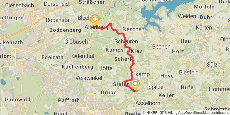 Bergischer Weg stage 7 Map