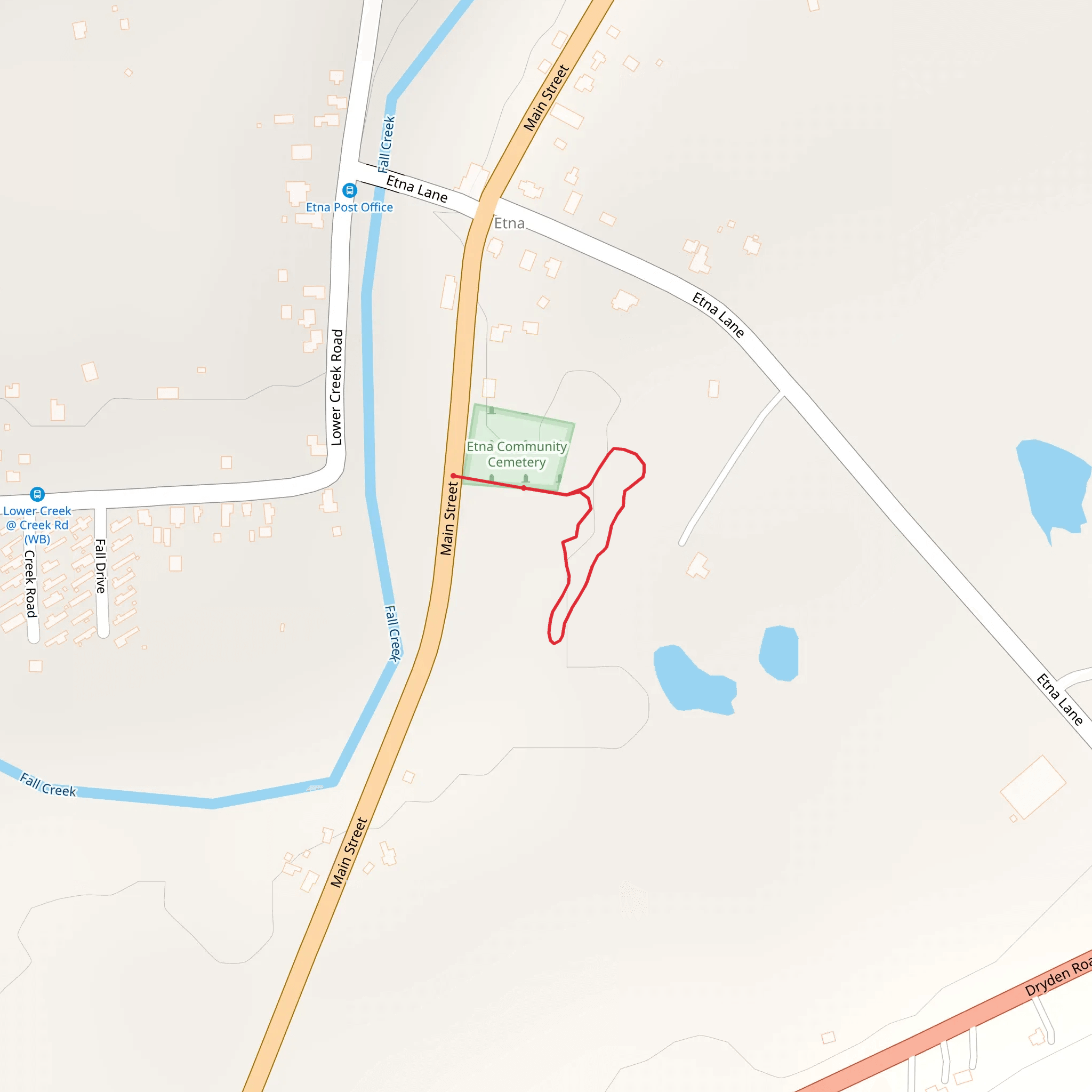 Etna Community Cemetery Loop mobile static map