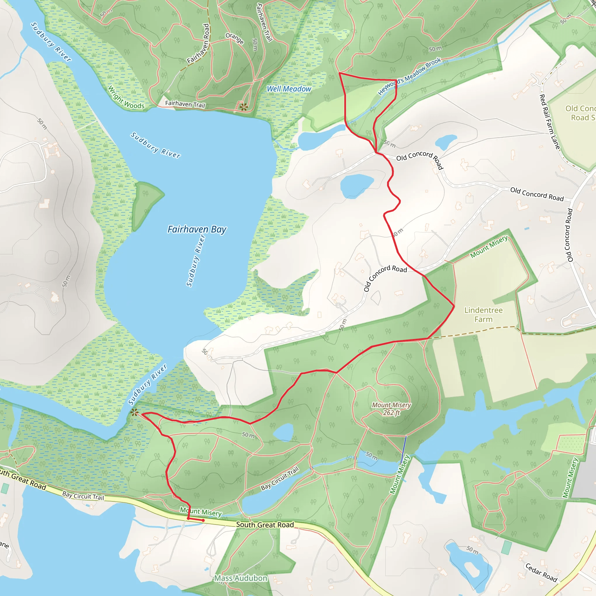 Kettle Hole and Adams Woods - Mt Misery Path mobile static map