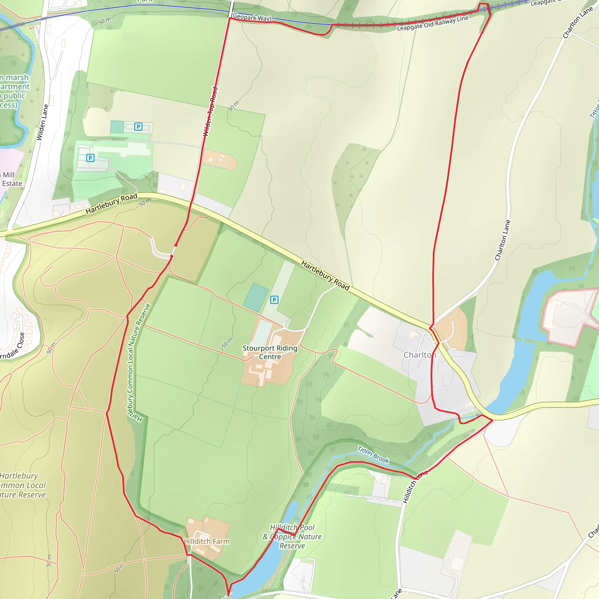 Charlton Circular Walk mobile static map