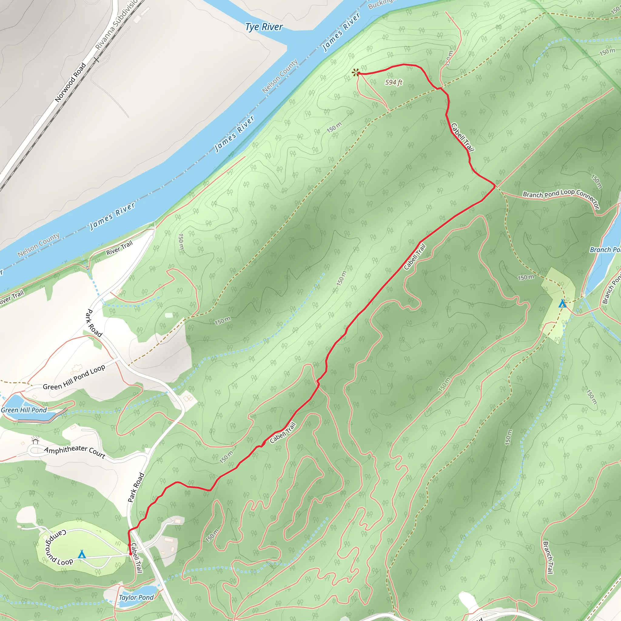 James River - Cabell Trail mobile static map