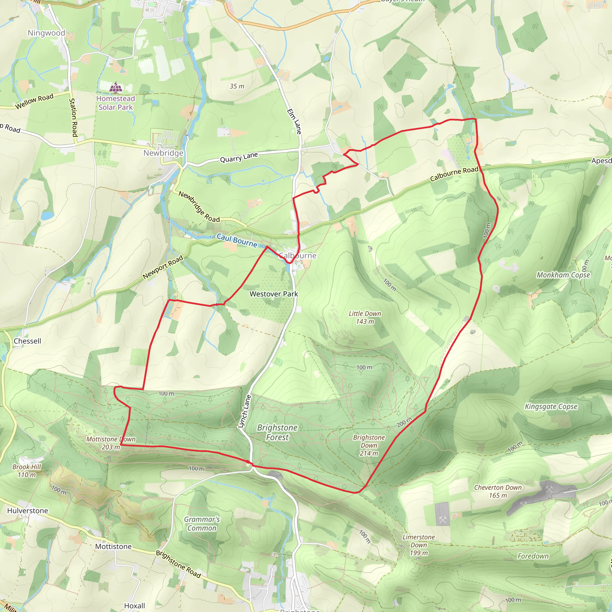 Calbourne Loop mobile static map