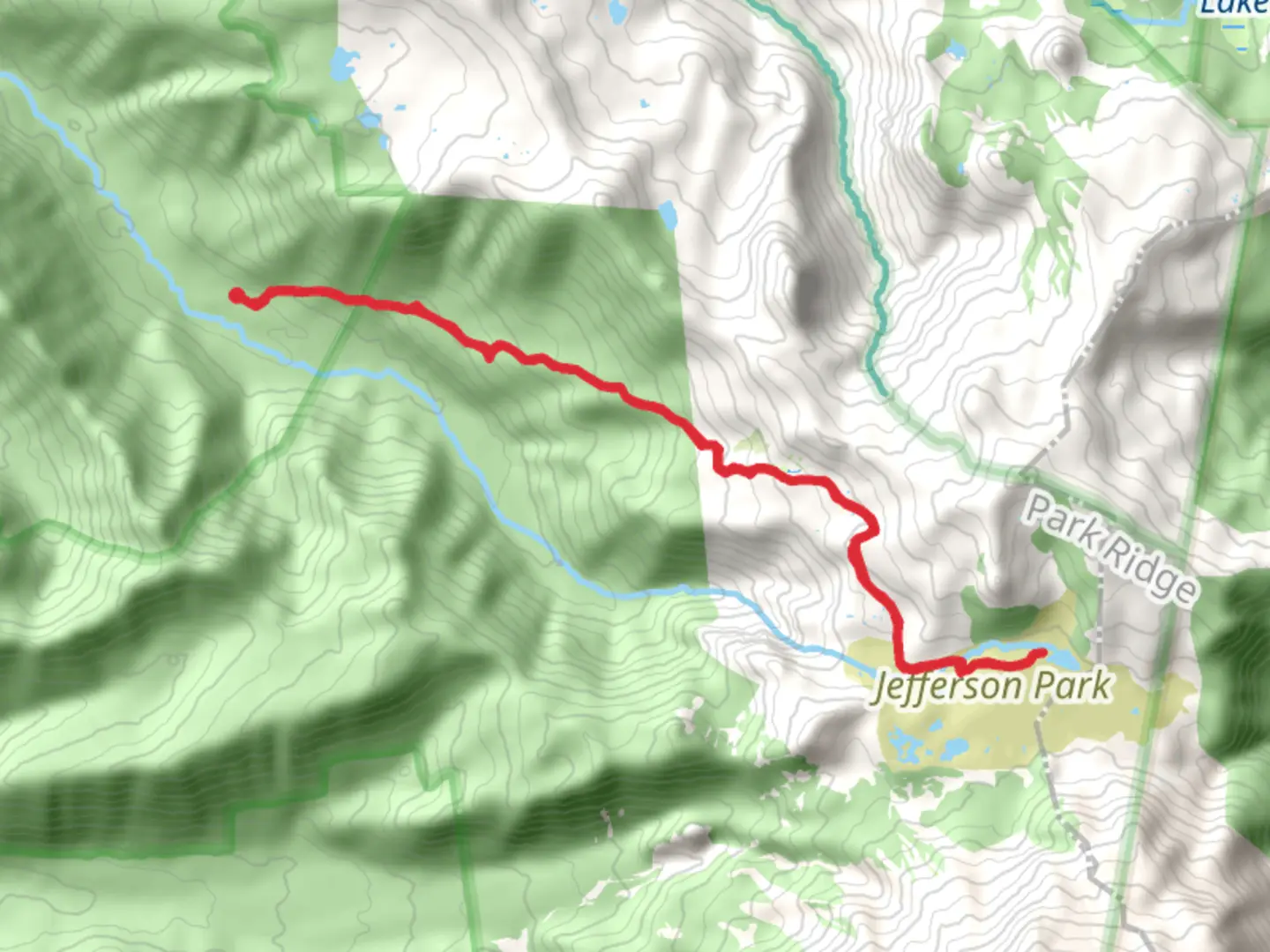 An image depicting the trail Russell Lake via South Breitenbush Trail and its surrounding area.