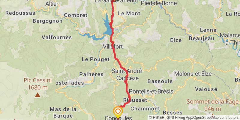 GR 700 - Regordane Way stage 8 Map