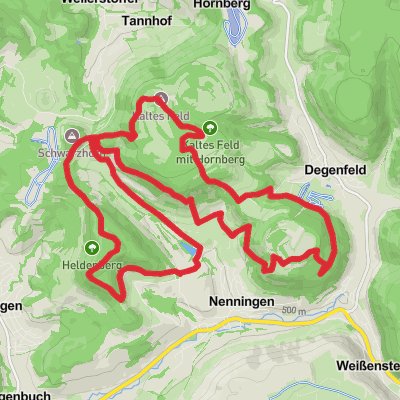 Heldenberg and NSG Kaltes Feld mit Hornberg Loop via Burg Granegg mobile static map