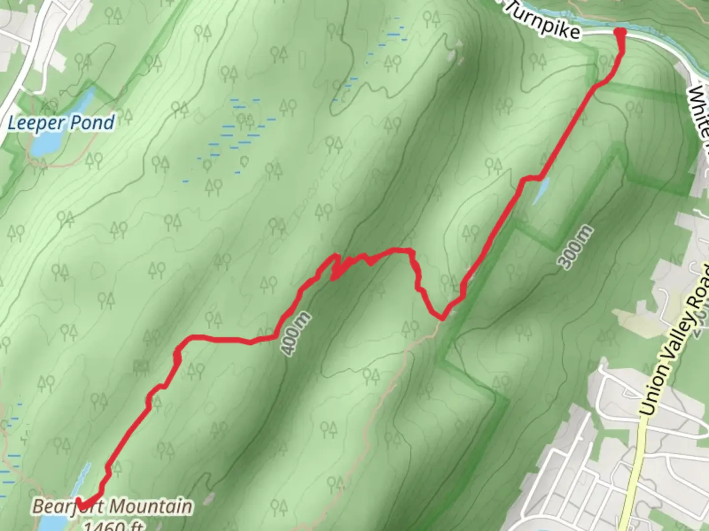 An image depicting the trail Bearfort Mountain via Terrace Pond North and its surrounding area.