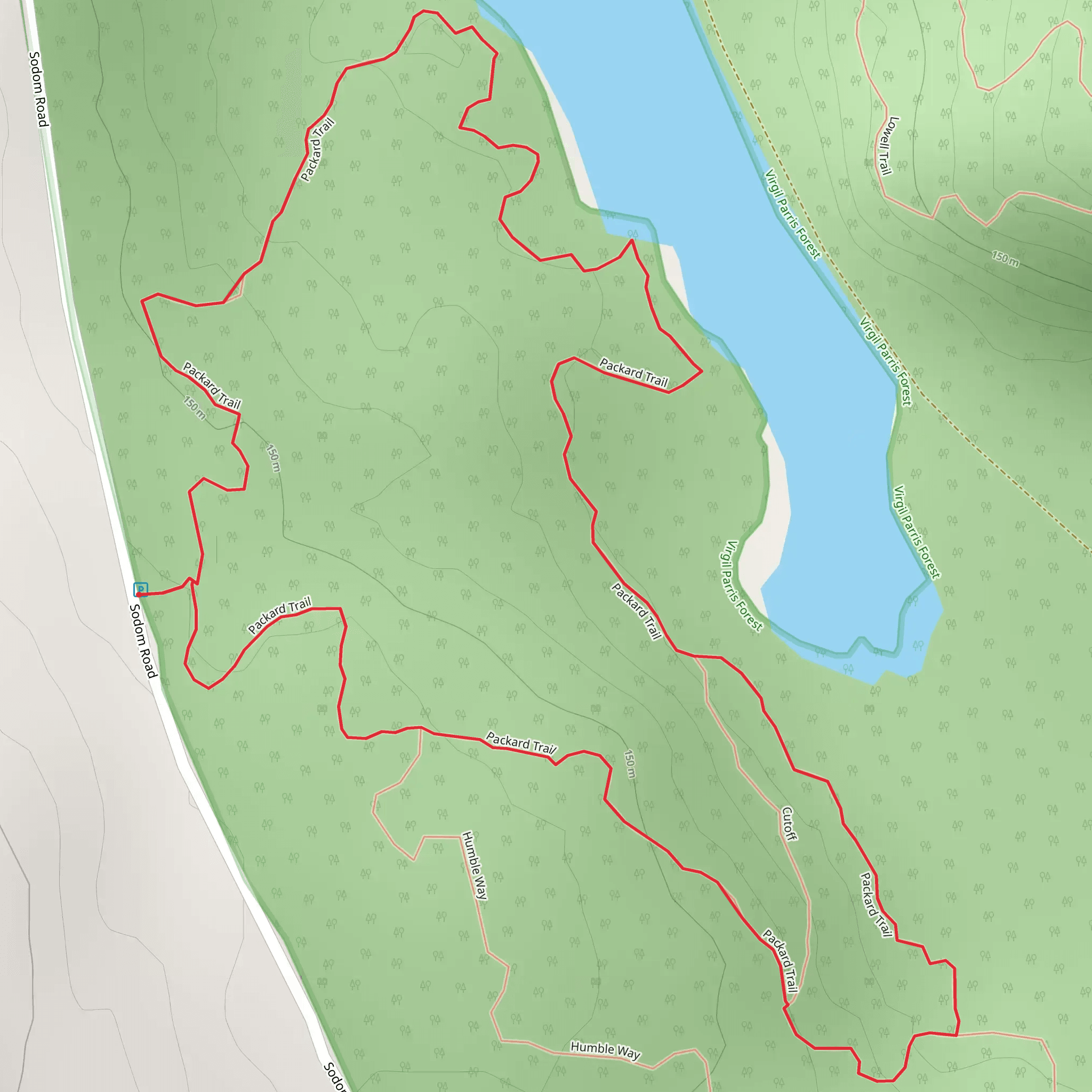 Packard Loop Trail mobile static map
