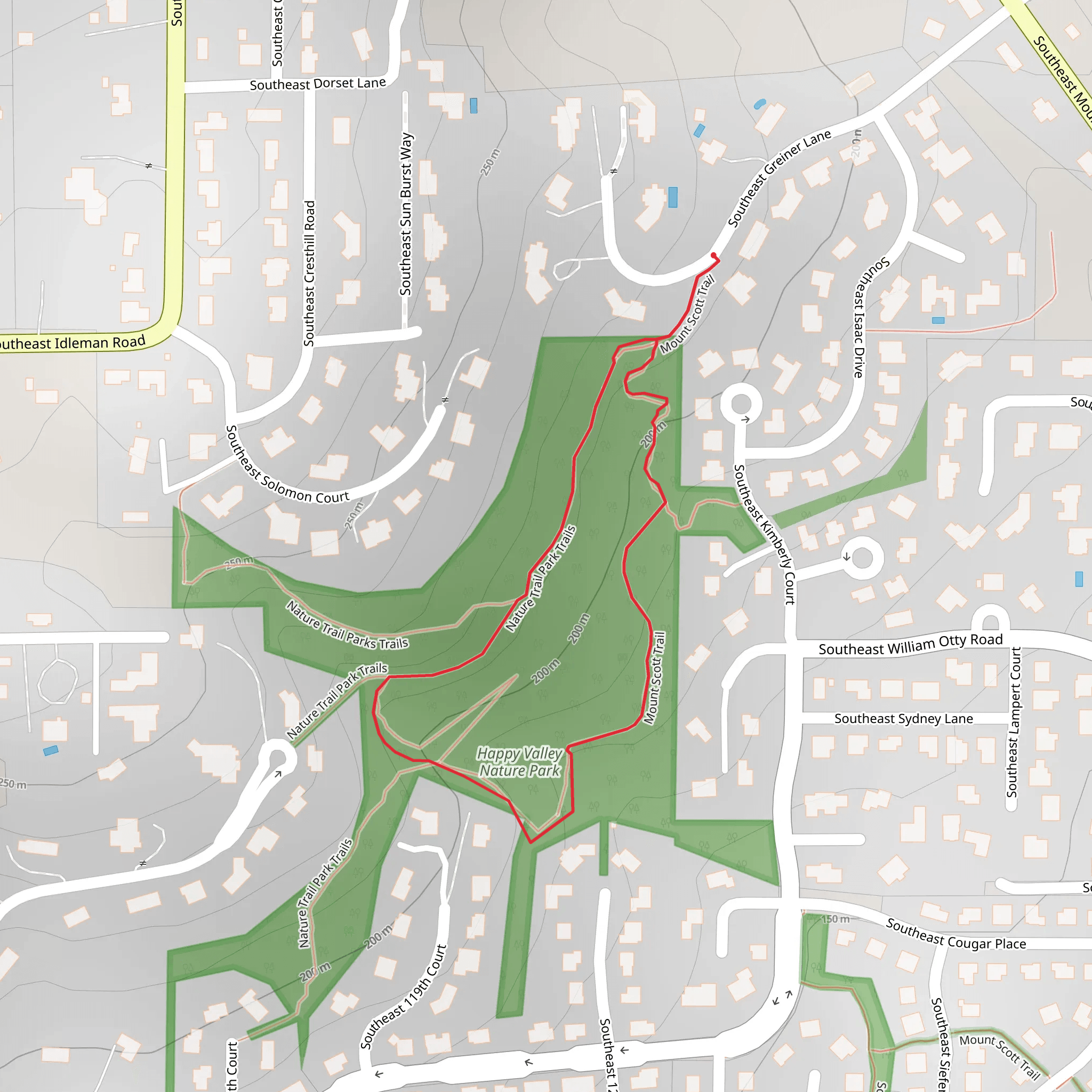 Happy Valley Nature Park Loop mobile static map