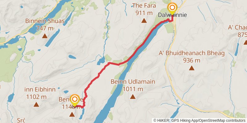 Ben Alder and Loch Ericht from Dalwhinnie stage 3 Map