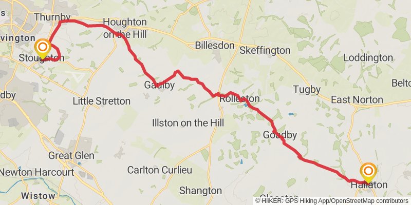 Fotheringhay to Bosworth Battlefield stage 3 Map