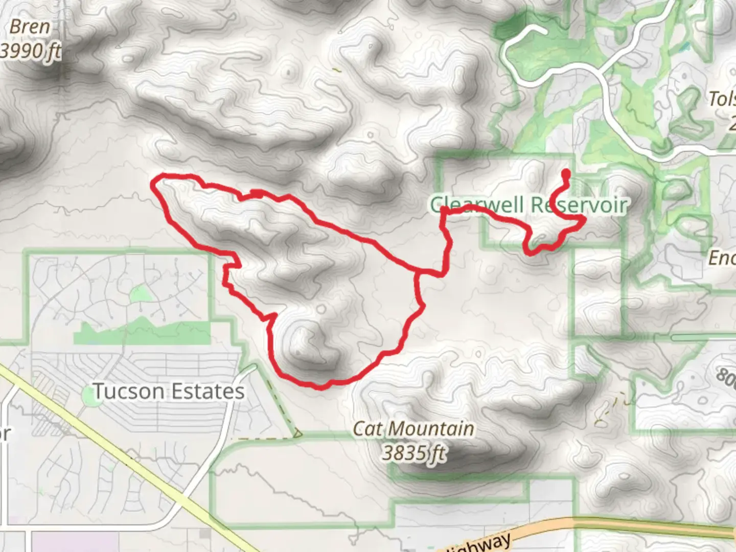 An image depicting the trail Rock Wren, Yetman and Sarasota Loop Trail and its surrounding area.