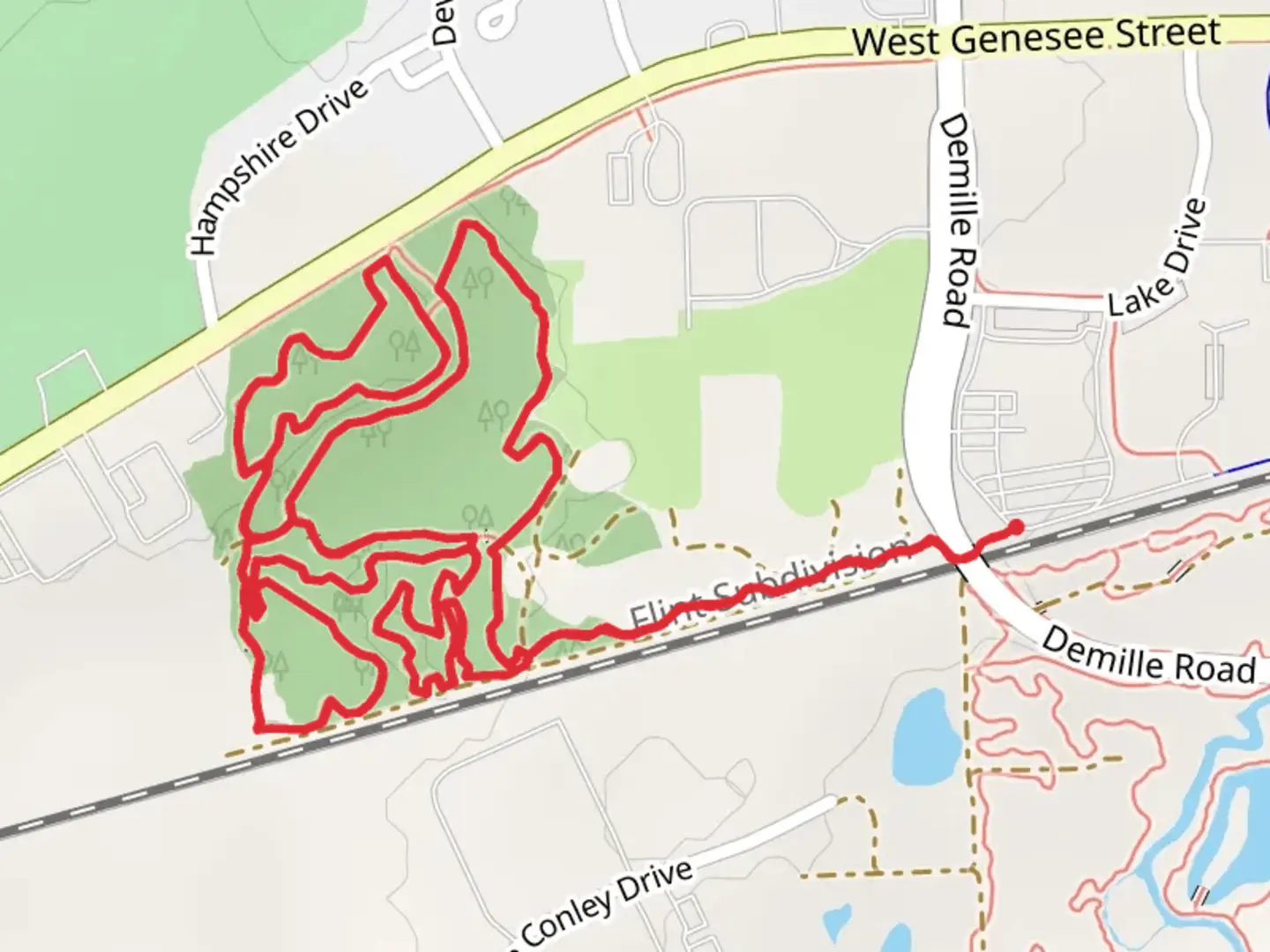 An image depicting the trail Red-Tail and Thumb Loop and its surrounding area.