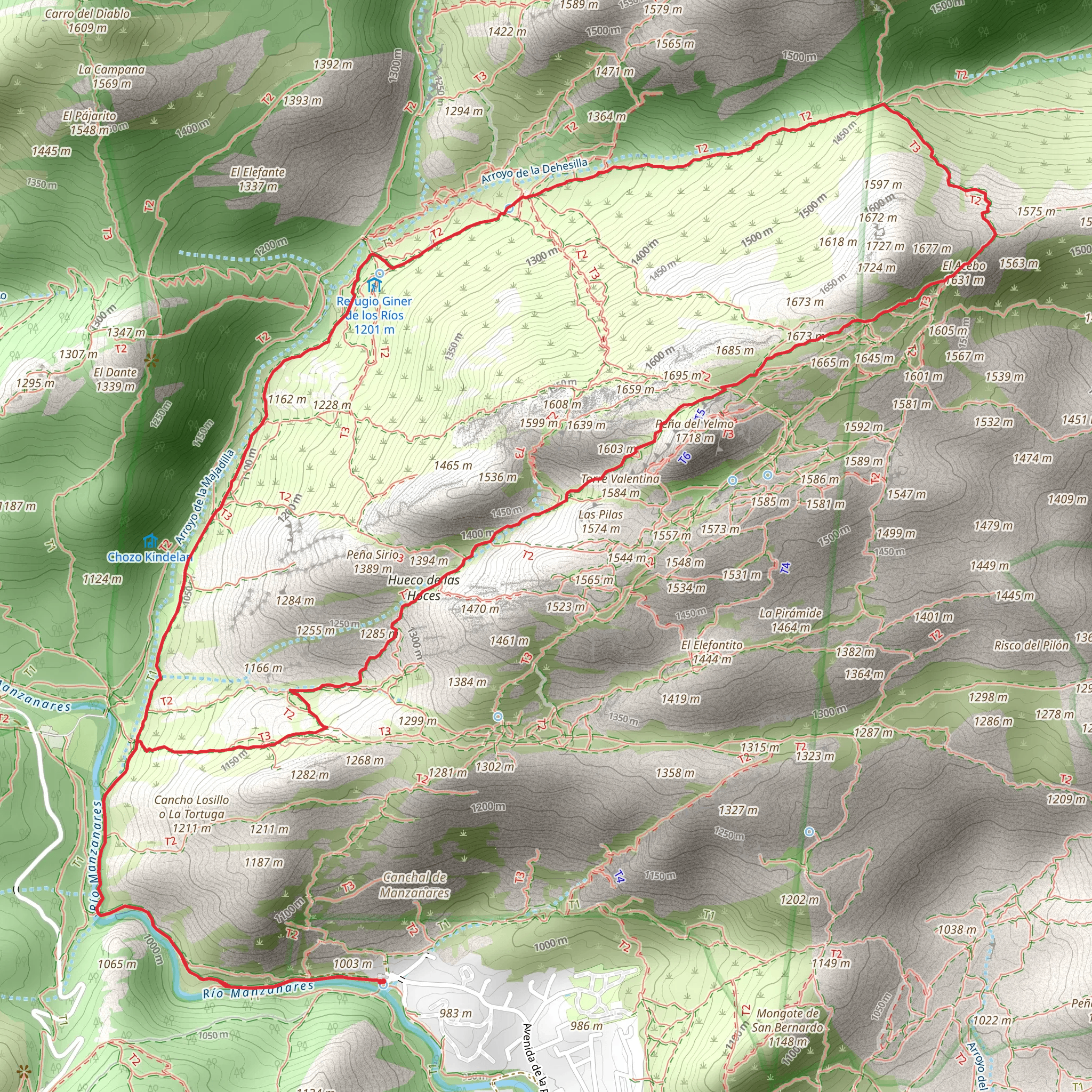 Pedriza y Yelmo mobile static map