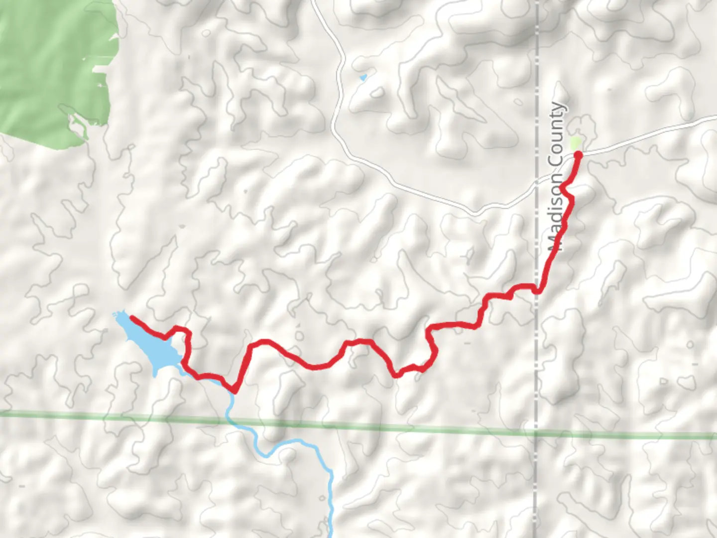 An image depicting the trail Ozark Trail - Marble Creek Section and Crane Lake and its surrounding area.