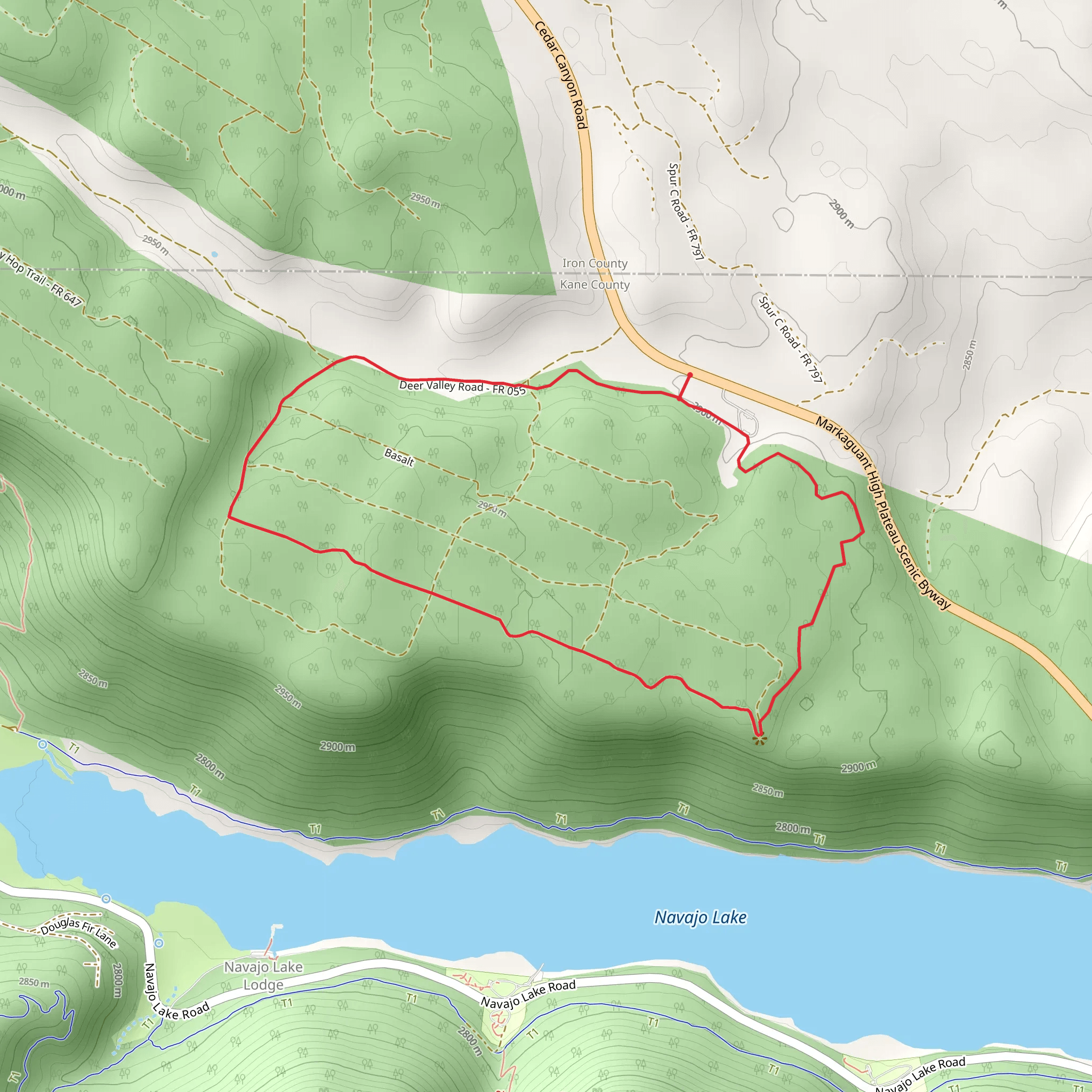 Hollow Trail and Snow Shoe Trail mobile static map