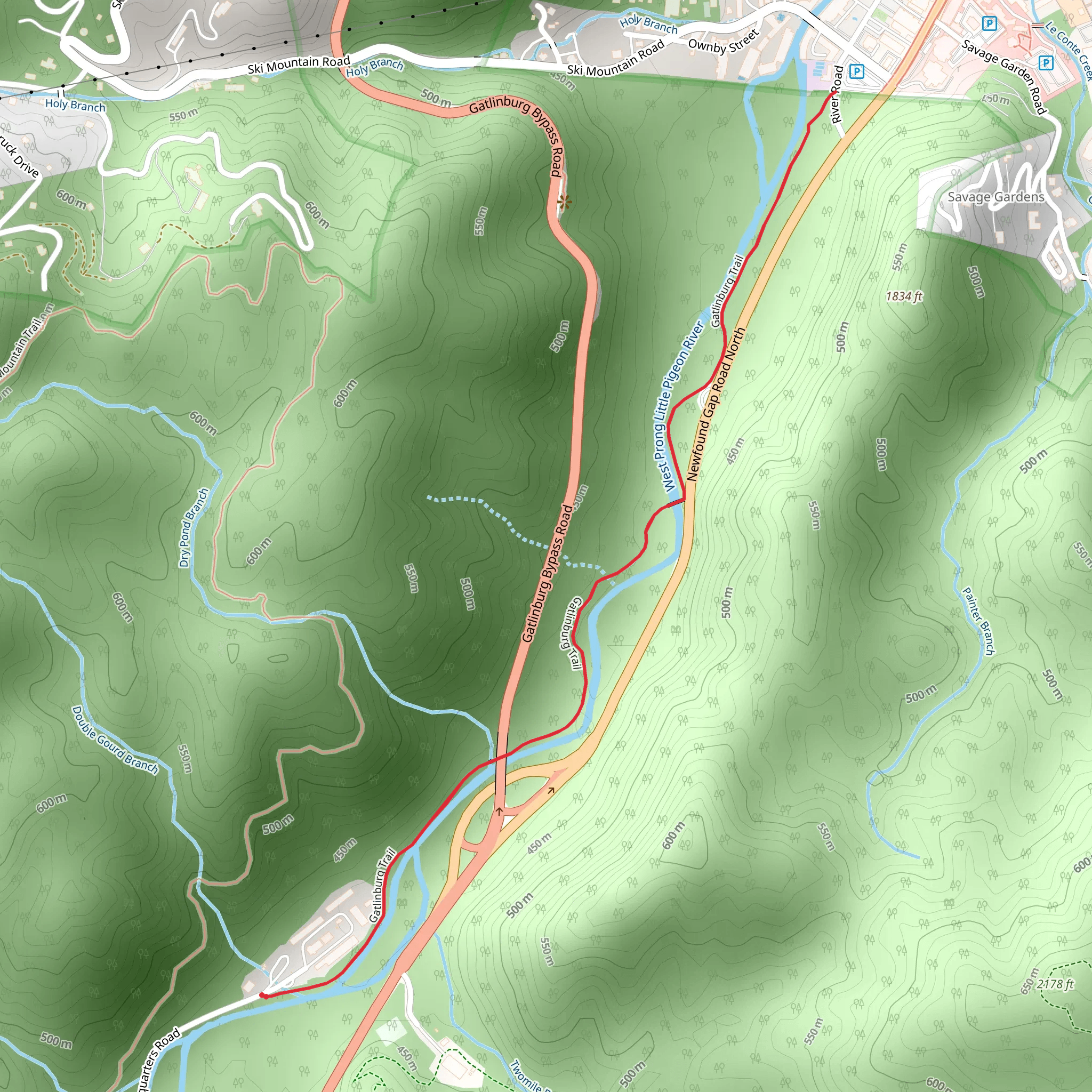 Gatlinburg Trail mobile static map