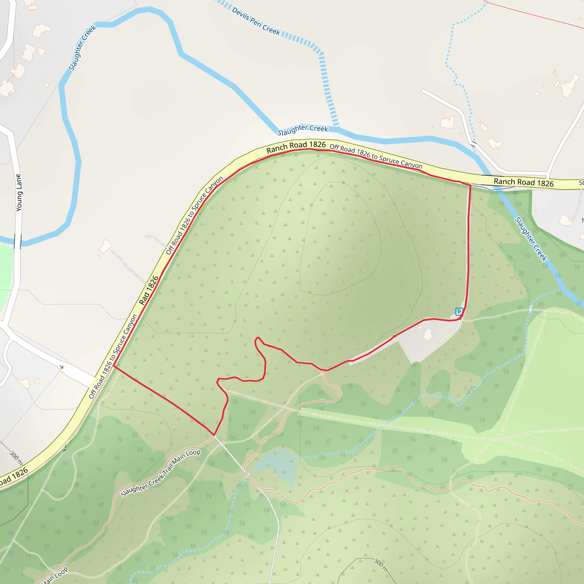 Slaughter Creek Short Loop mobile static map