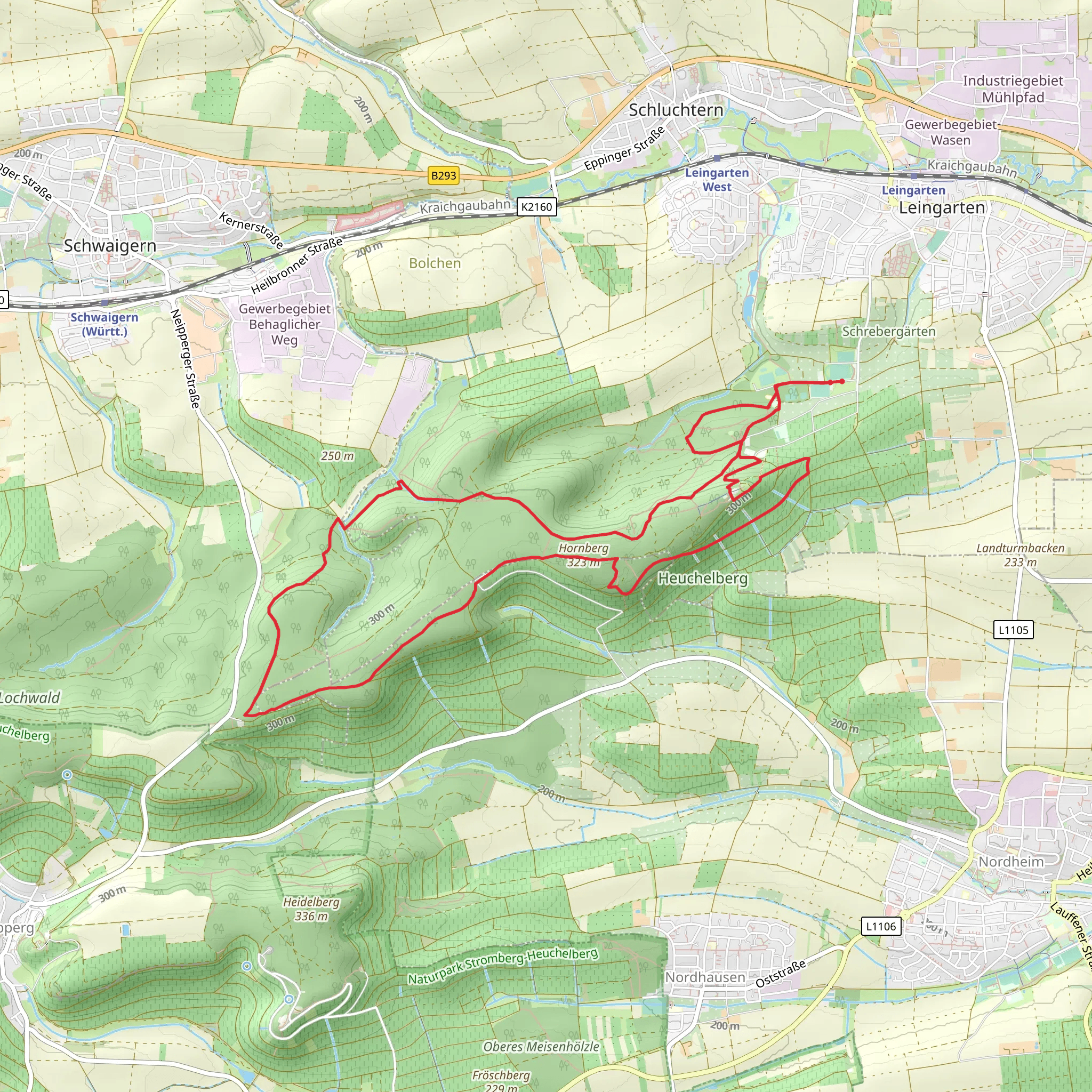 Hornberg via Frankenweg and Rotes Kreuz mobile static map