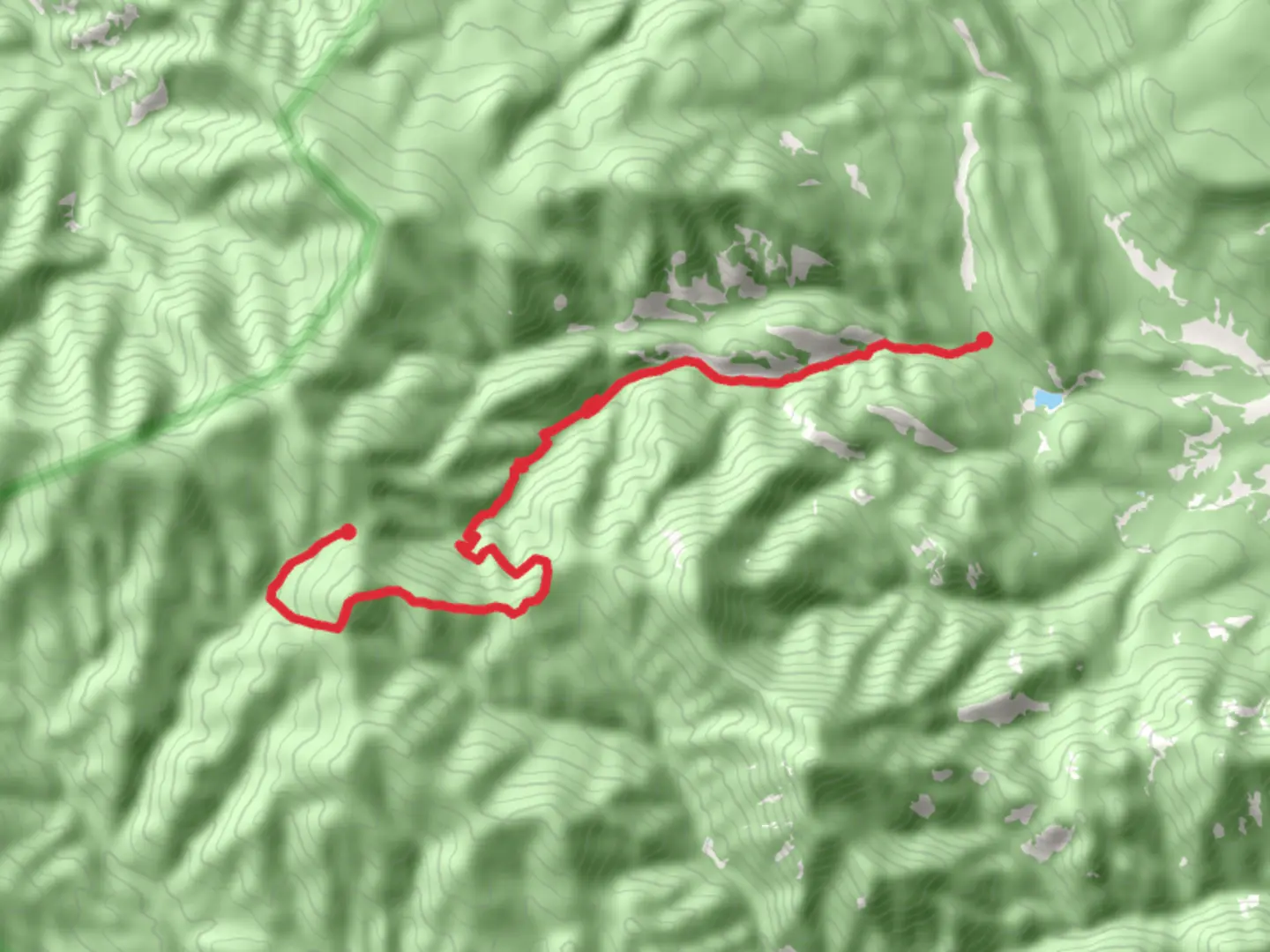 An image depicting the trail Lamberts Mine to Comanche Pass Trail and its surrounding area.