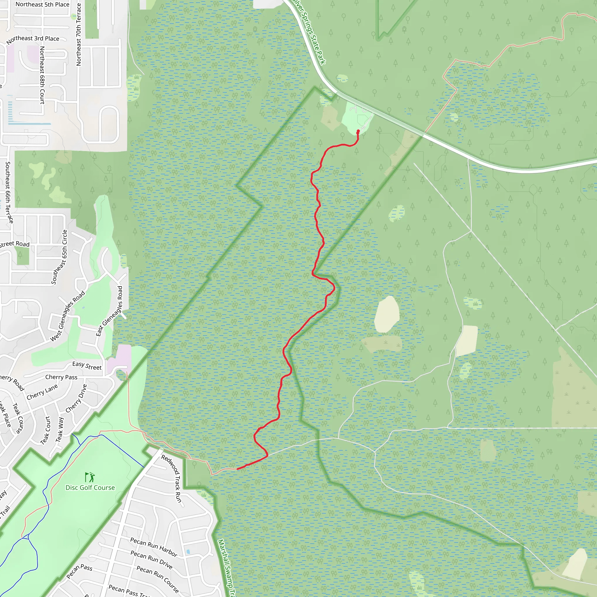 Marshall Swamp Trail mobile static map