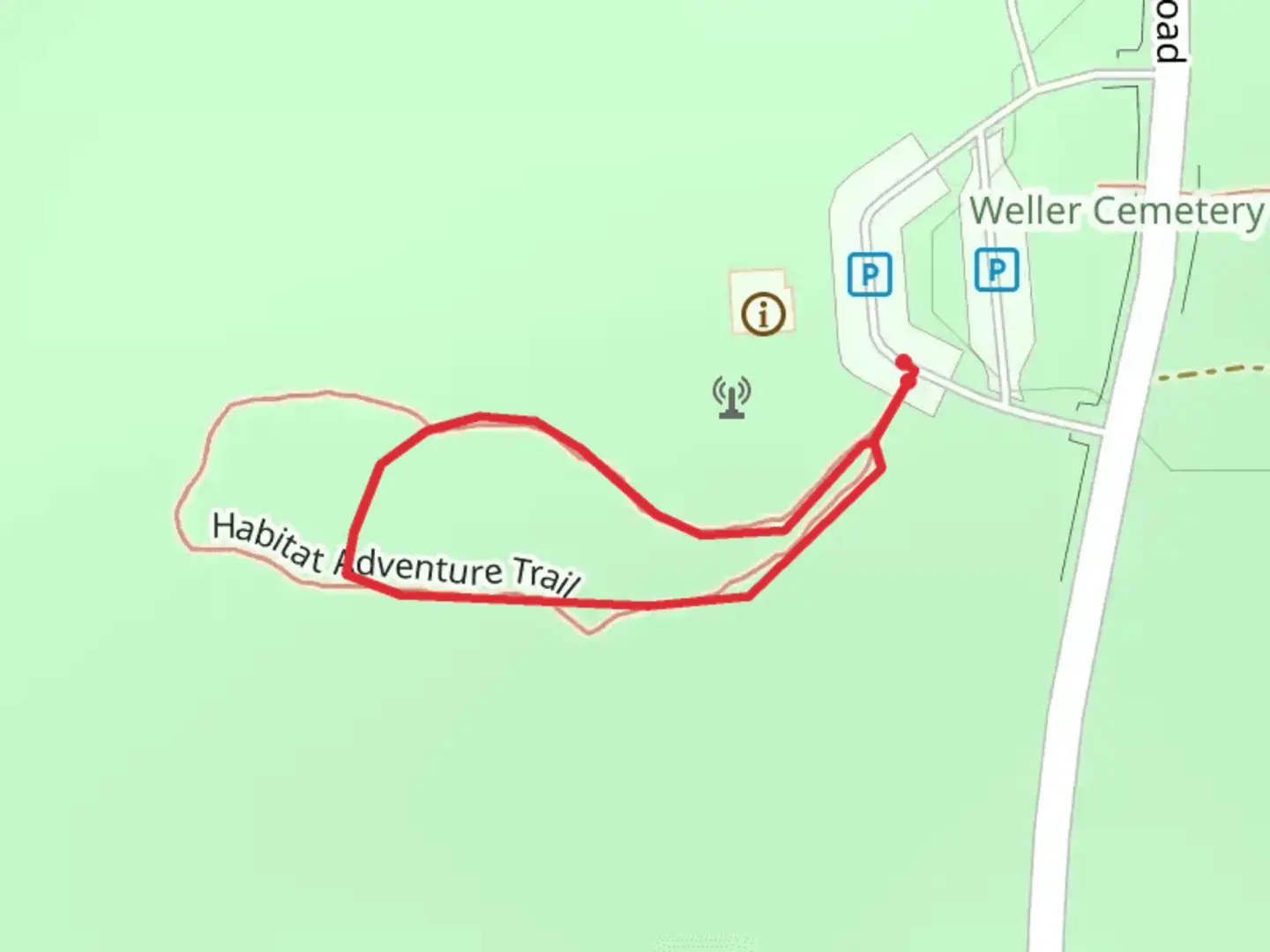 An image depicting the trail Habitat Adventure Loop Trail and its surrounding area.