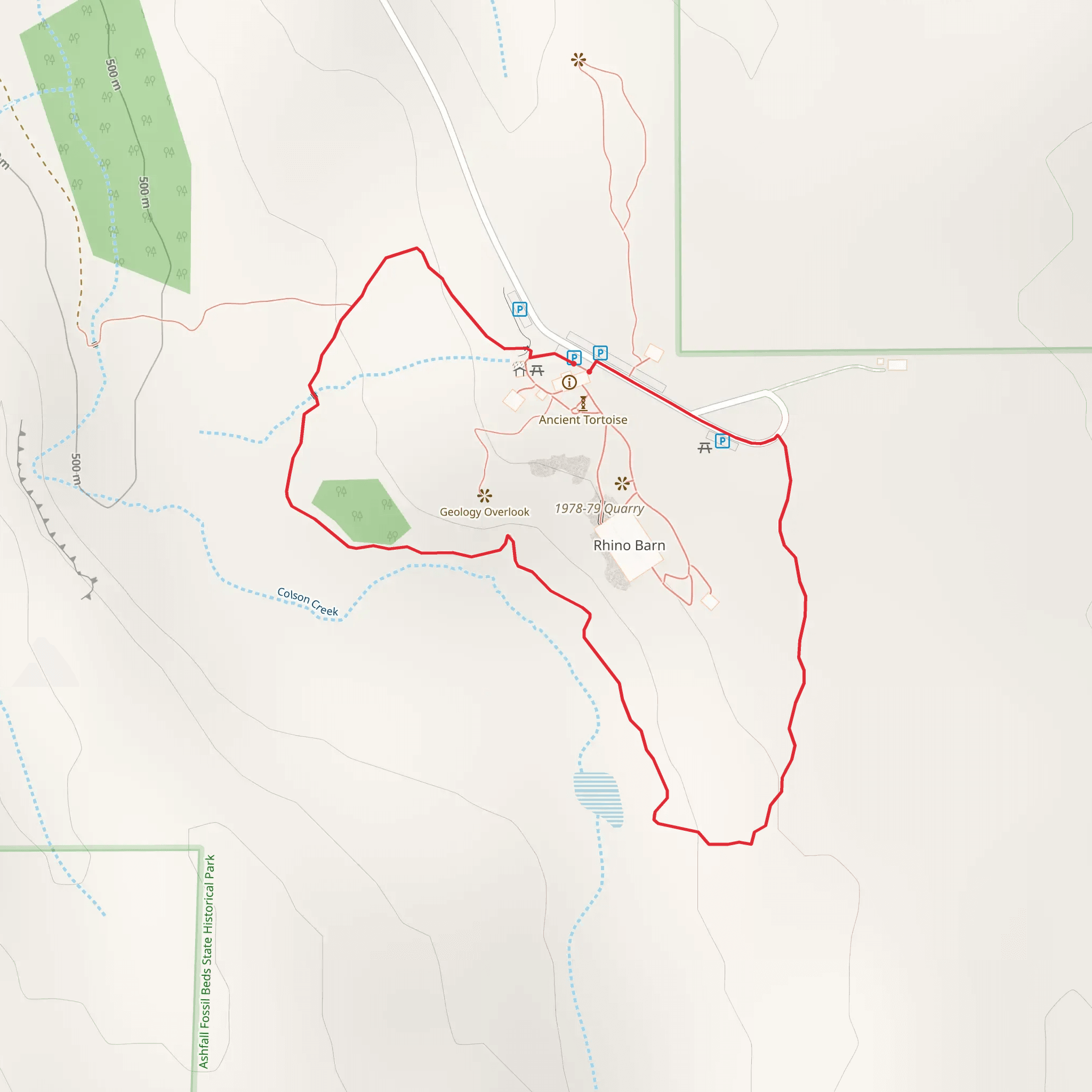 Ashfall Fossil Beds State Historical Park Loop mobile static map