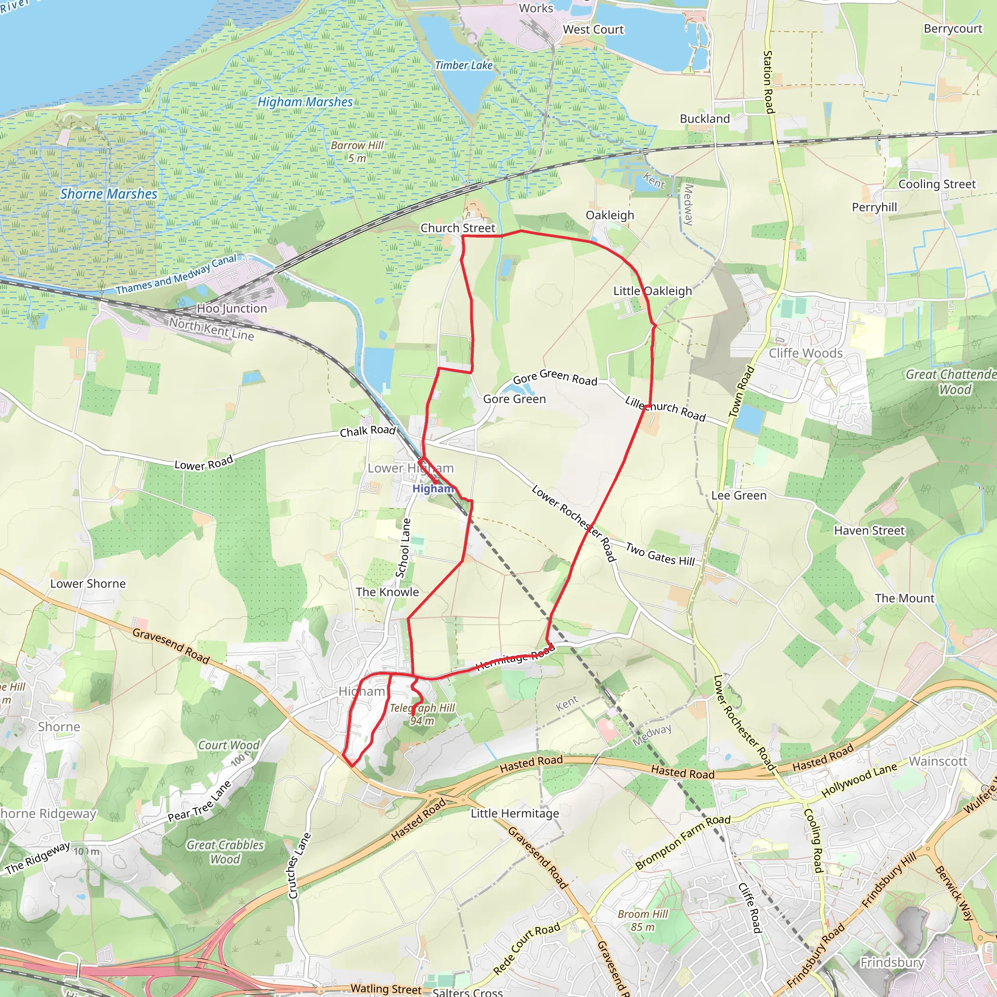 Telegraph Hill and Little Oakleigh mobile static map