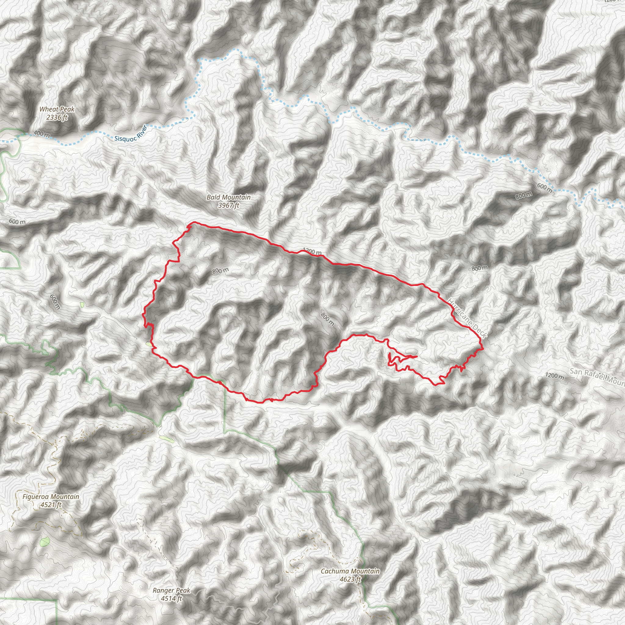 Lost Valley, Hurricane Deck and Potrero Canyon Loop Trail mobile static map