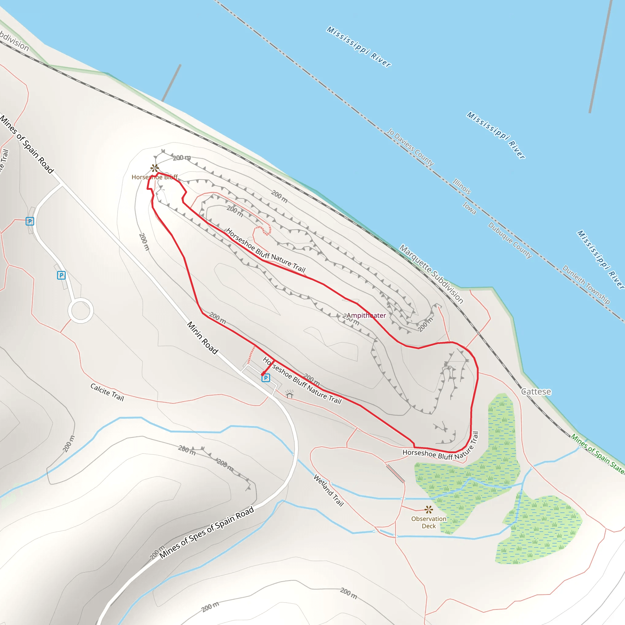 Horseshoe Bluff Nature Loop Trail mobile static map