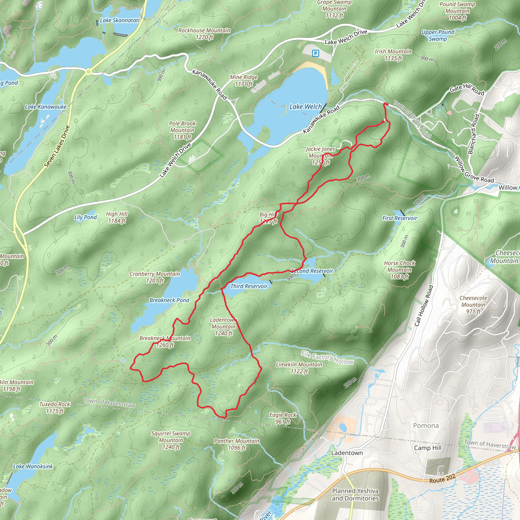 Jackie Jones Mountain and Big Hill Loop Trail mobile static map