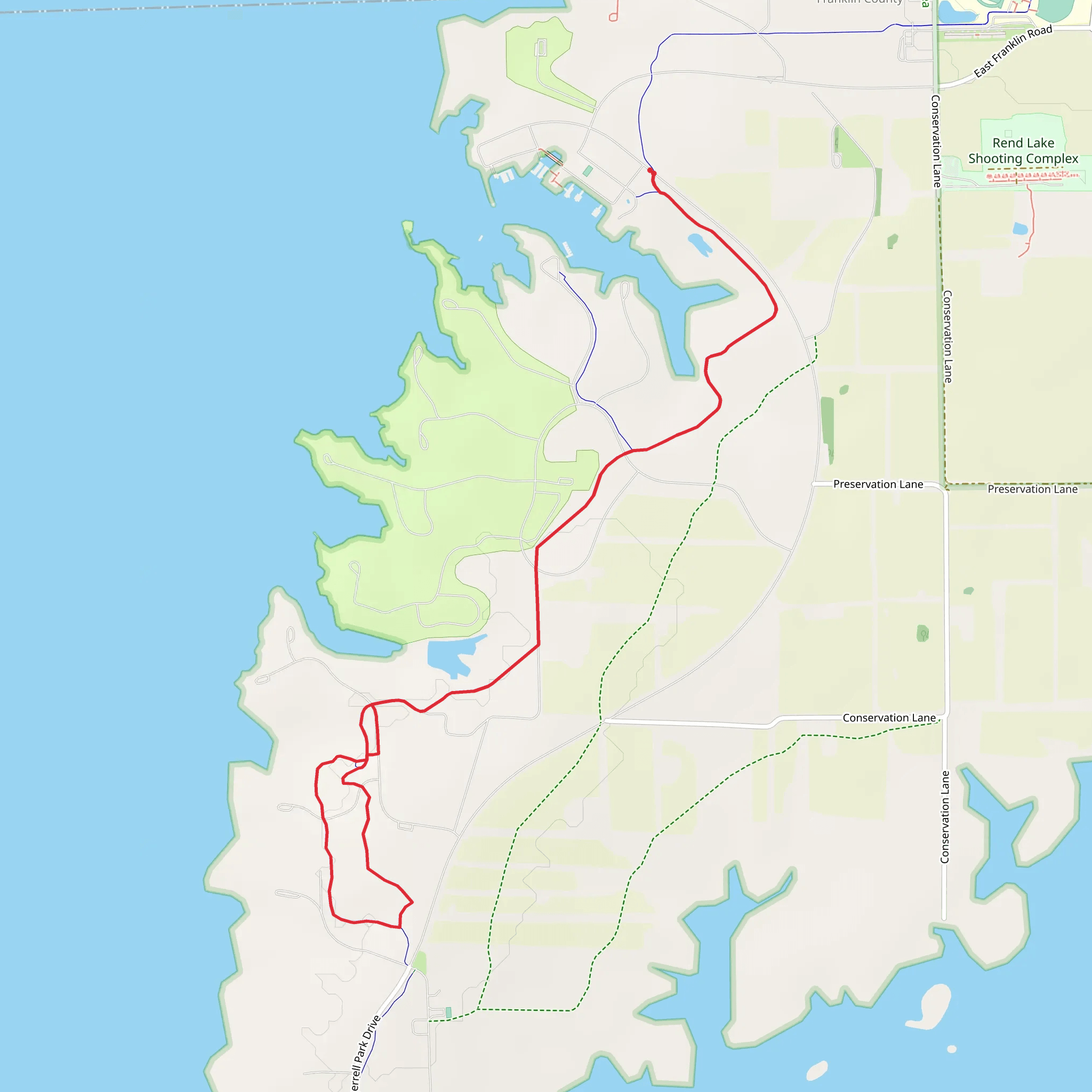 Rend Lake Trail - East Franklin Road mobile static map
