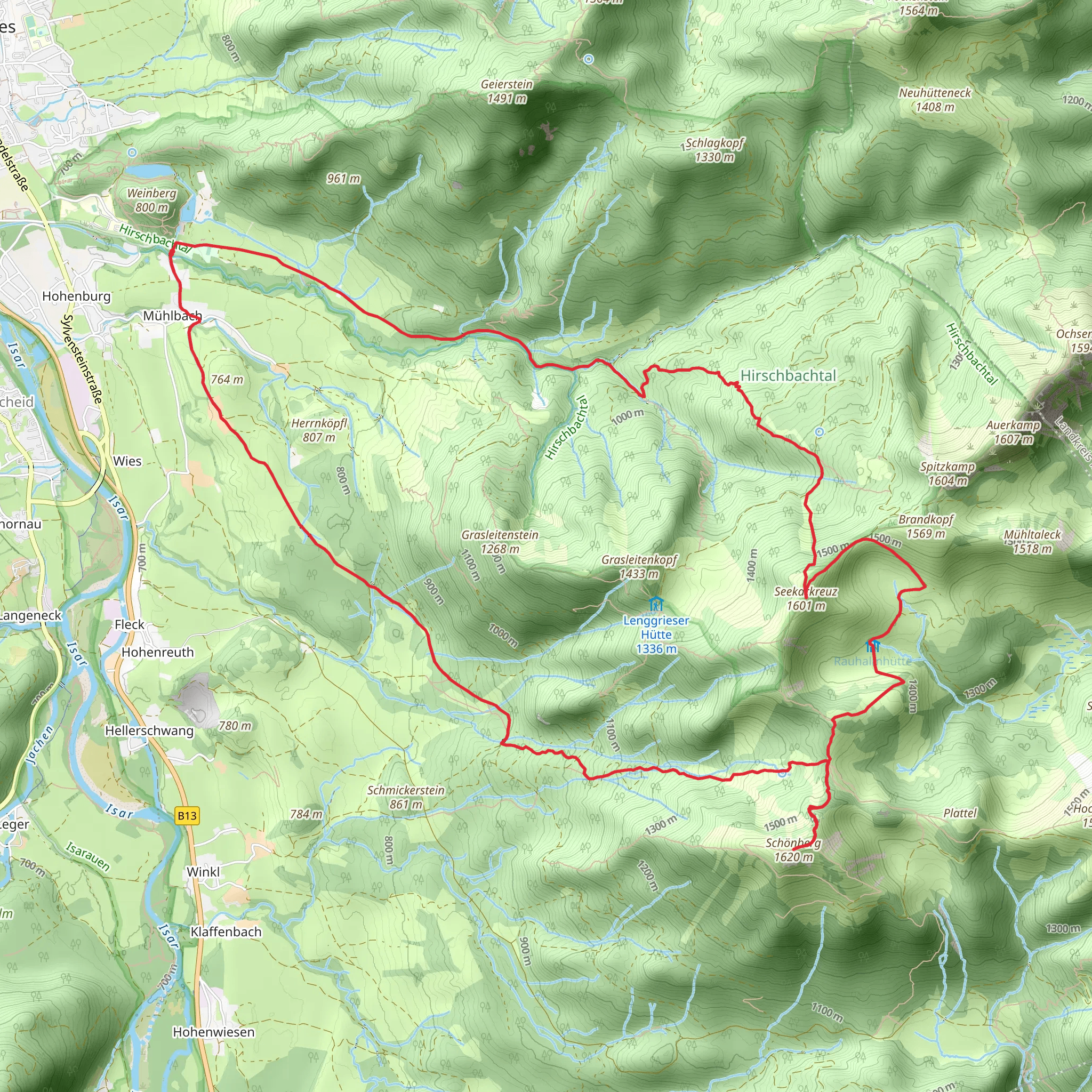 Schonberg and Seekarkreuz Loop mobile static map