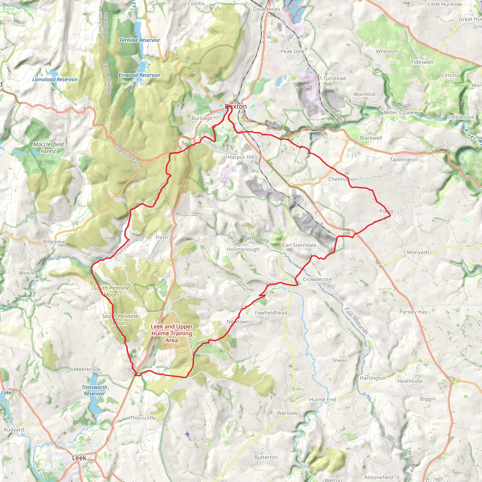 30 Miles Loop from Buxton mobile static map