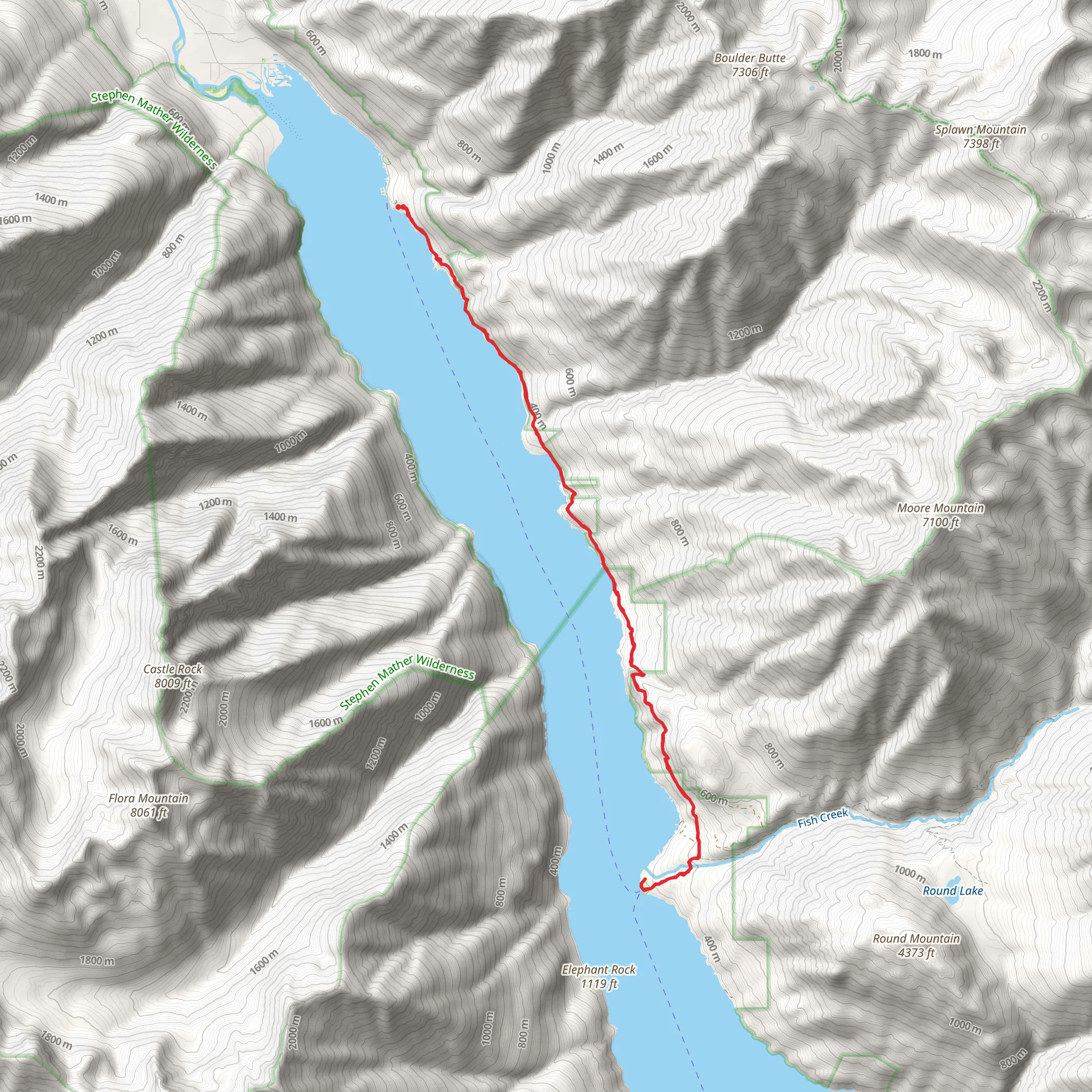Chelan Lakeshore Trail to Moore Point Campground mobile static map