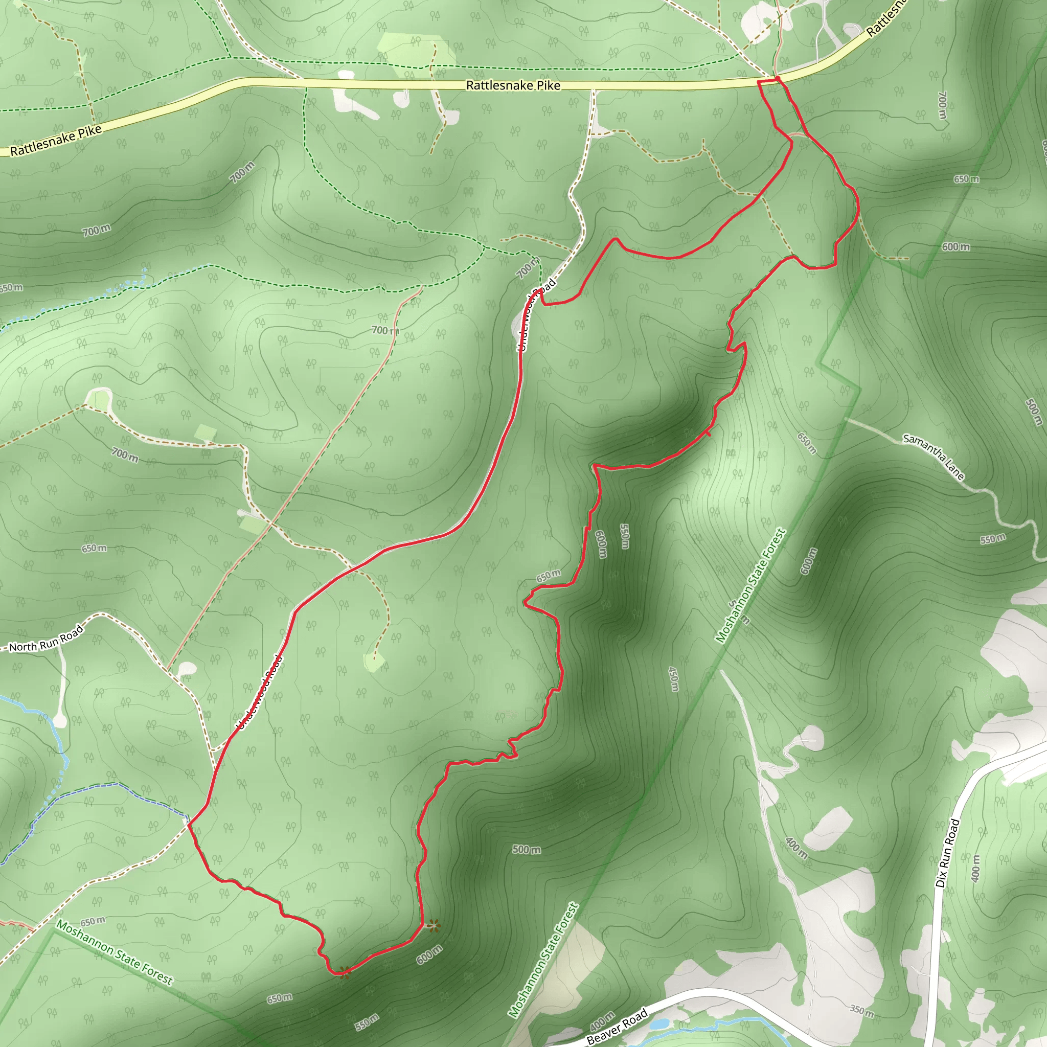 Whetstone Run Loop mobile static map