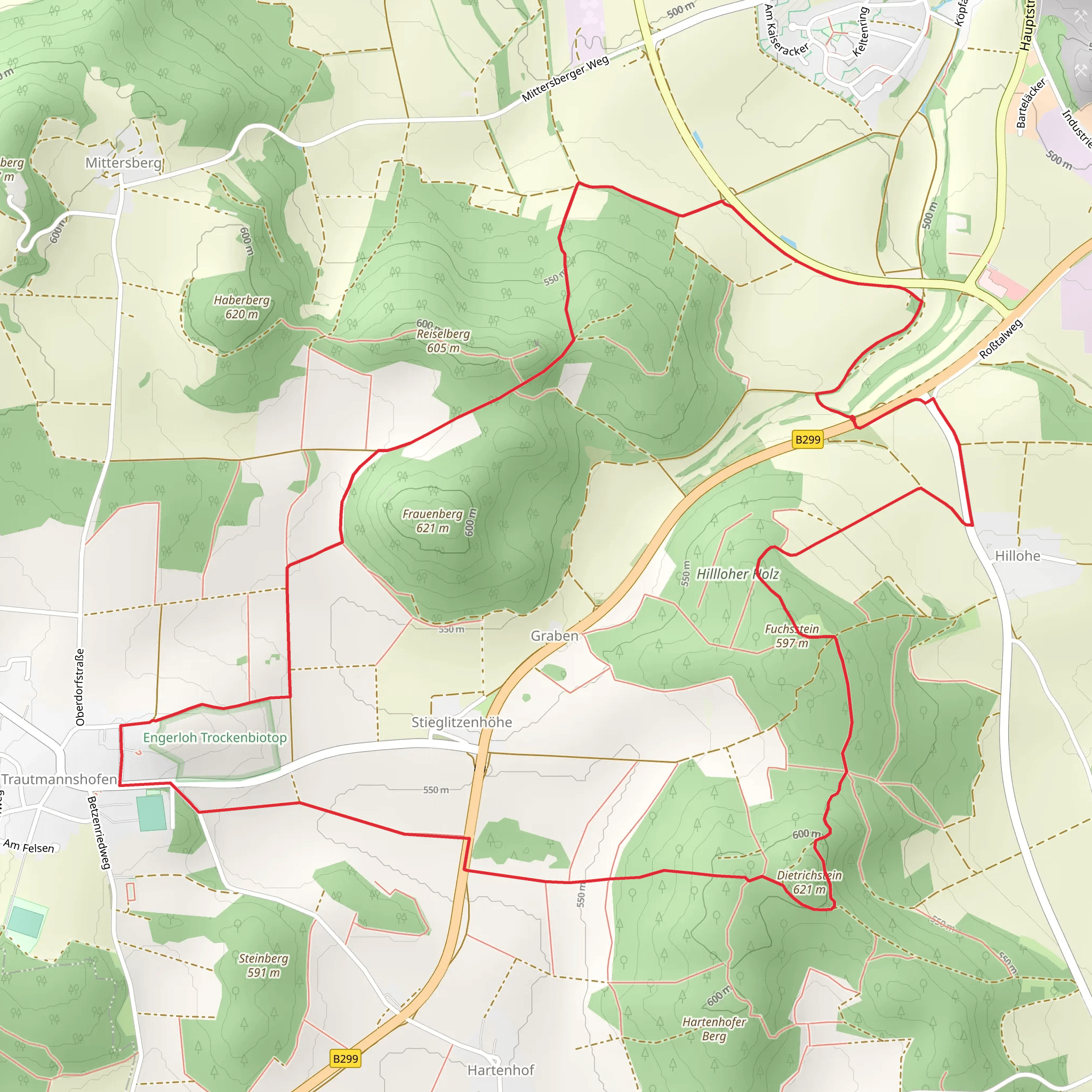 Rundweg Lauterhofen LTH 5 and LTH 6 mobile static map