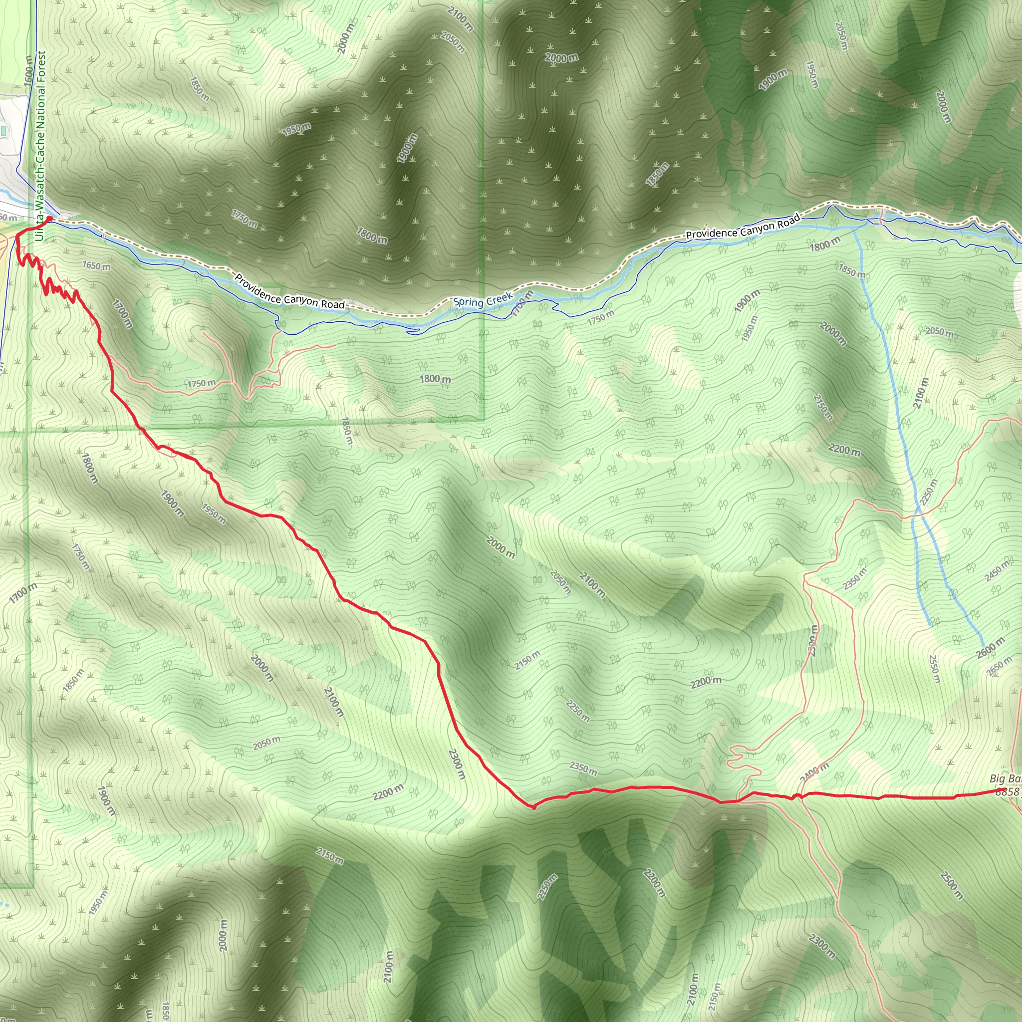 Big Baldy Providence Canyon Road mobile static map