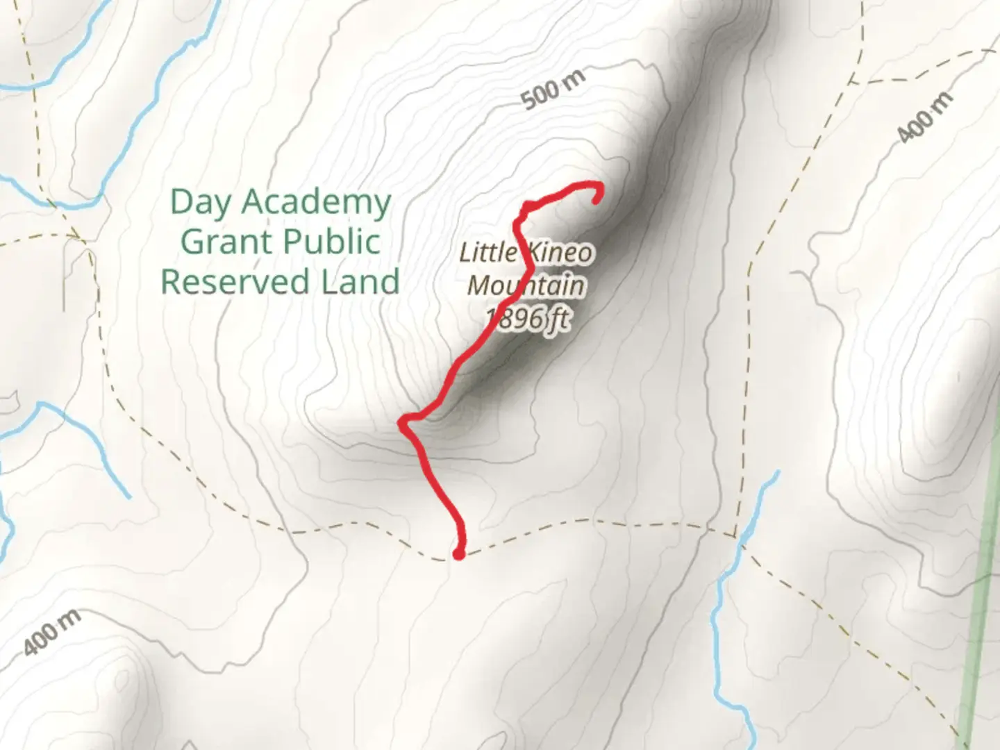 An image depicting the trail Little Kineo Mountain and its surrounding area.