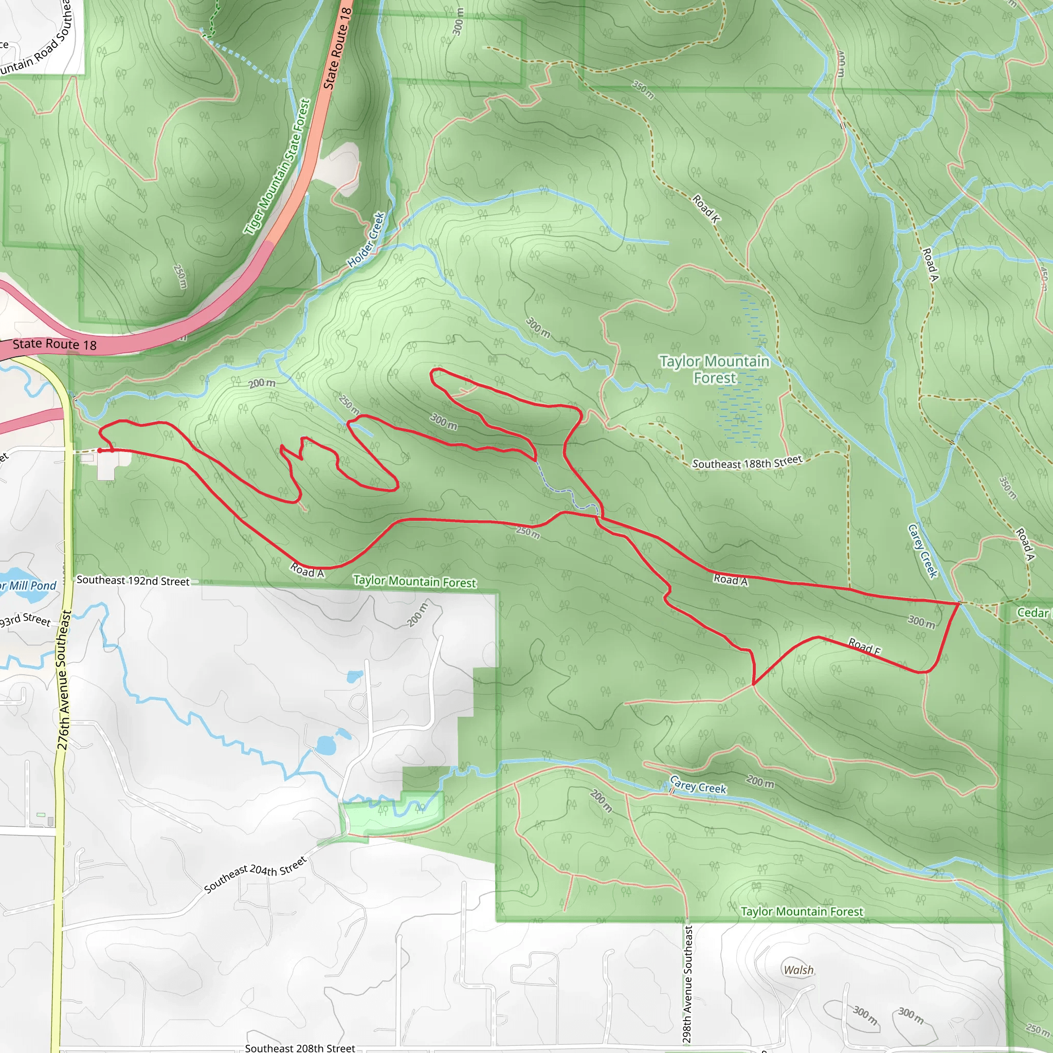 Holder Ridge and Whiskey Still Loop Trail mobile static map