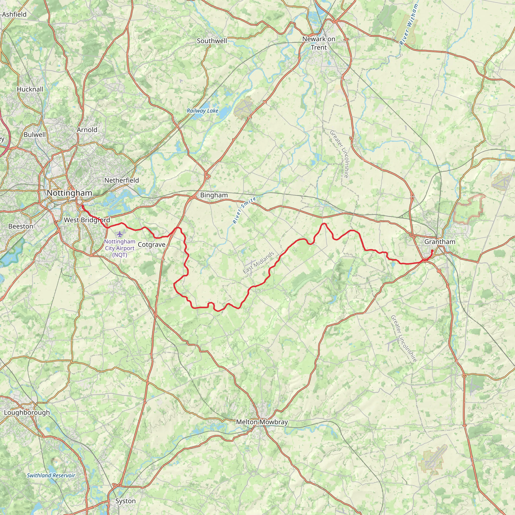 Grantham Canal Walk mobile static map