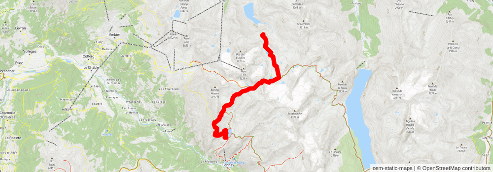 High Valais Peaks Trail stage 2 Map