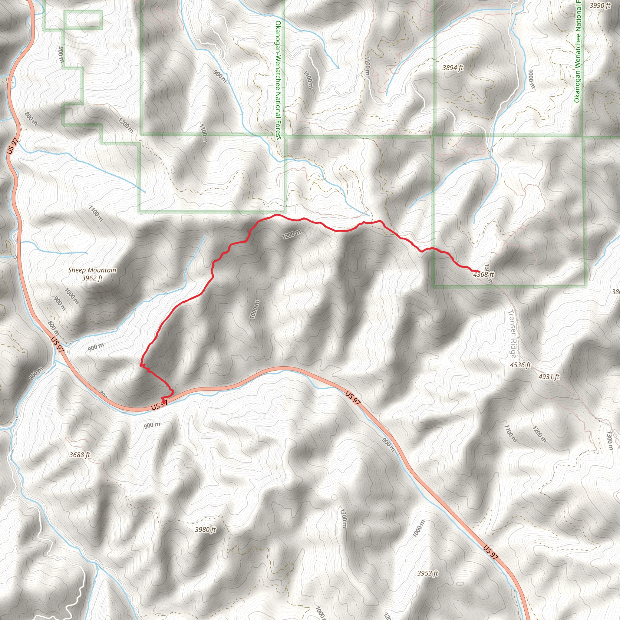 Magnet Creek Trail and Tronsen Ridge Trail mobile static map