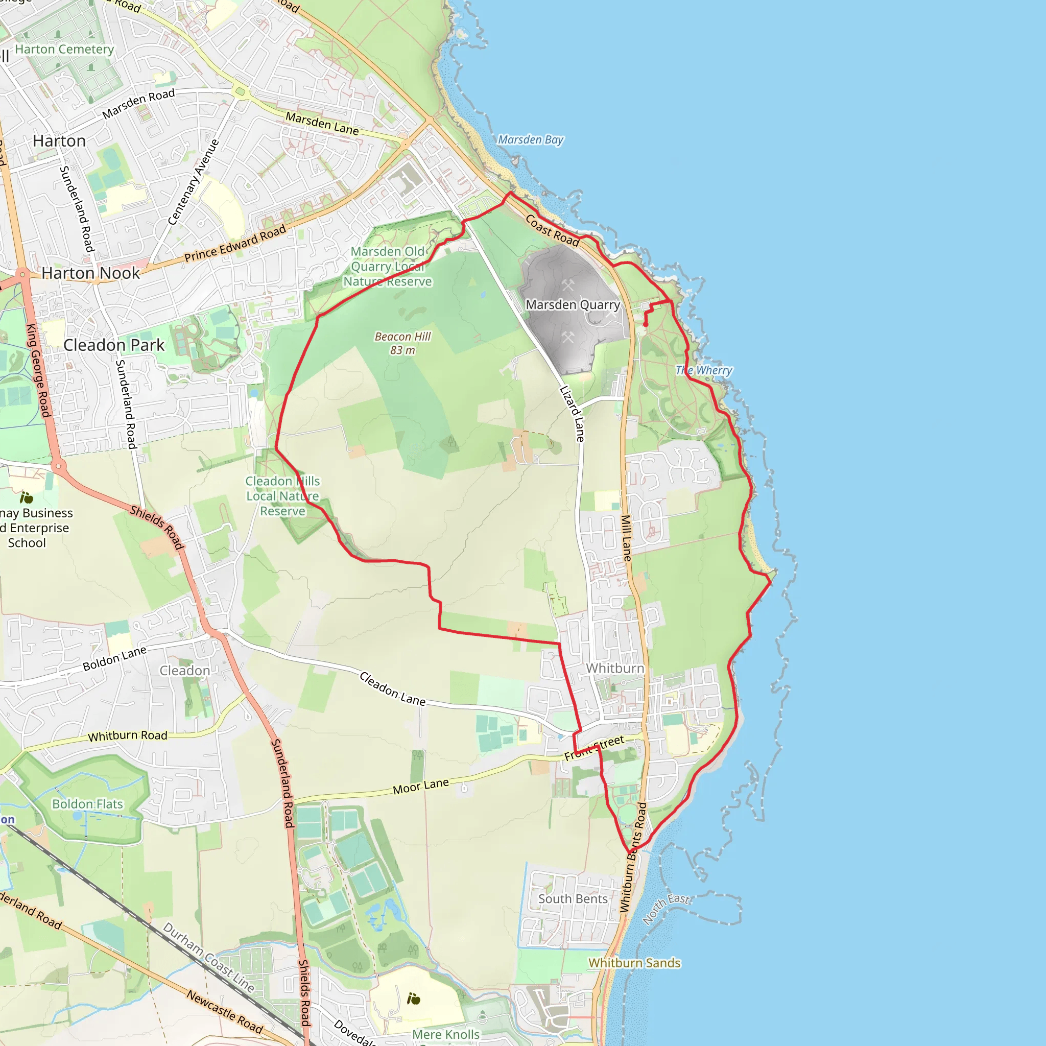 Cleadon Hills Loop mobile static map