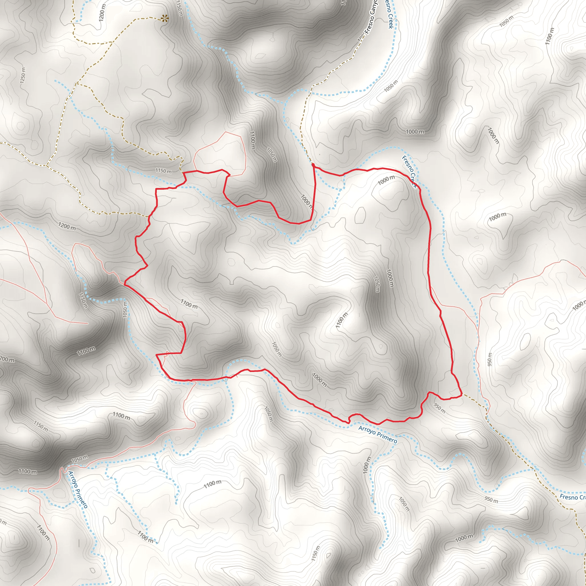 Chorro Canyon and Fresno Canyon Loop mobile static map