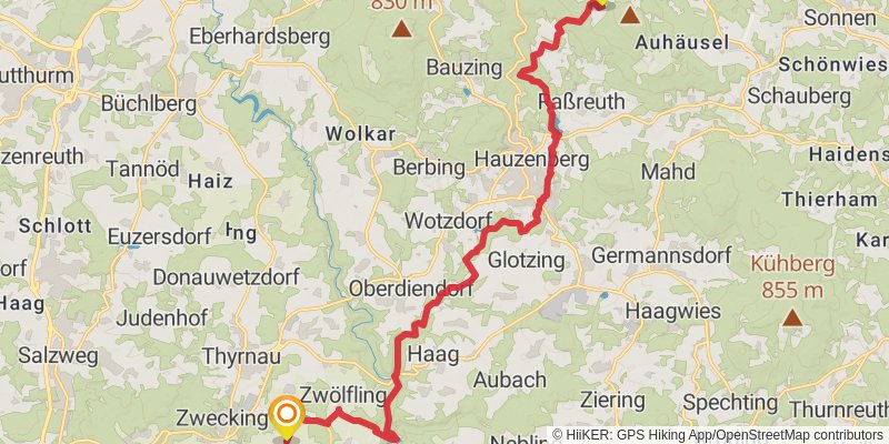 Goldsteig stage 24 Map