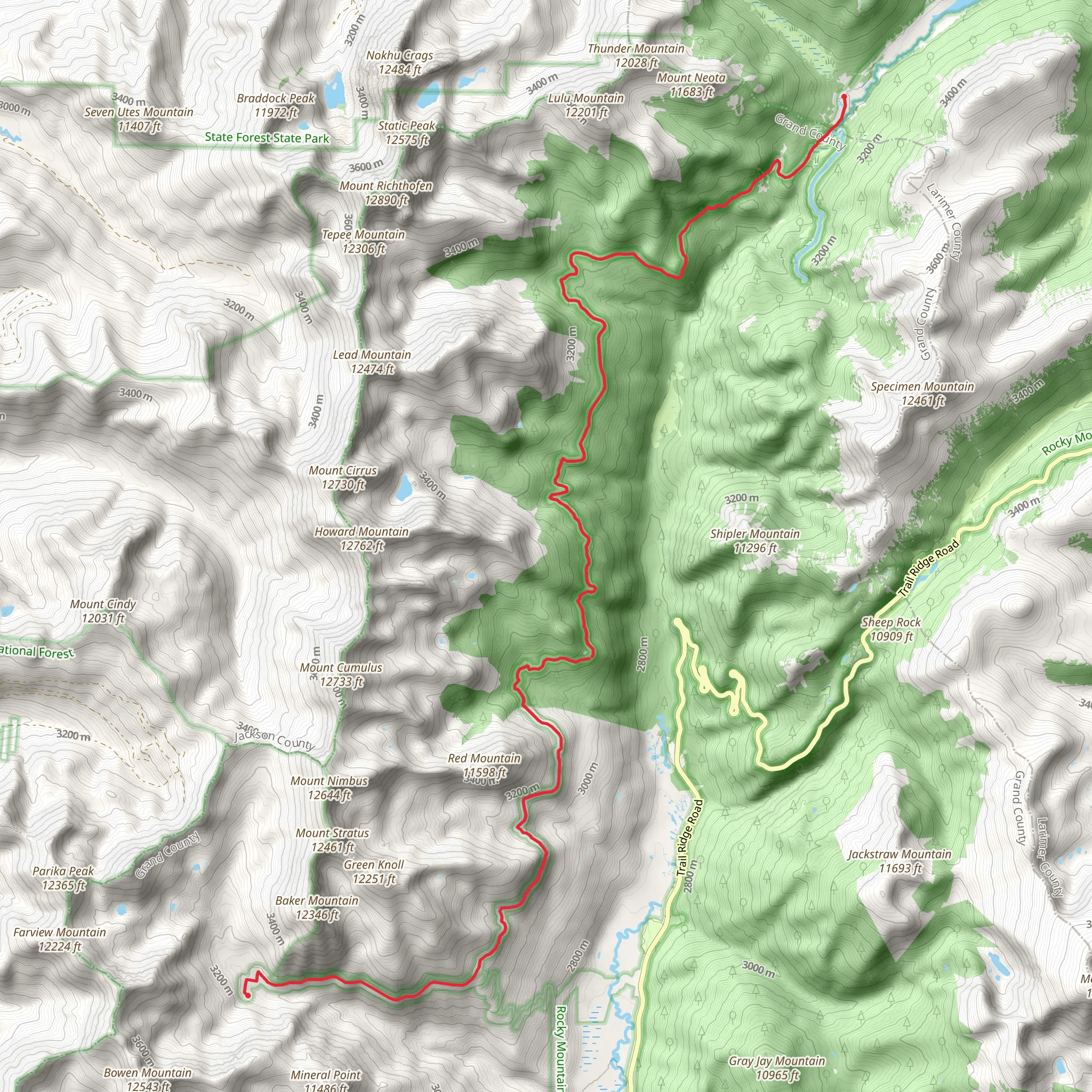 Grand Ditch Trail mobile static map