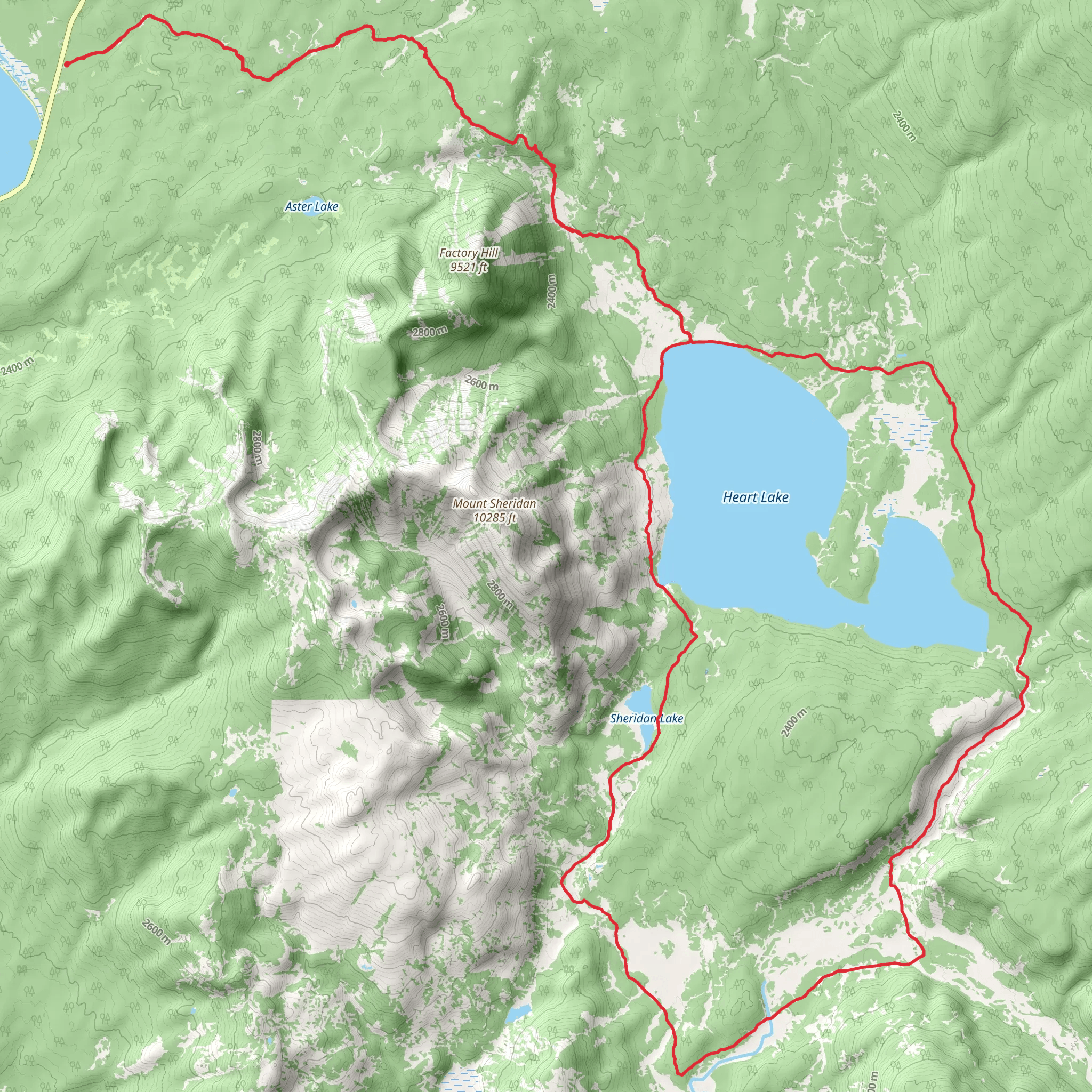 Heart Lake Loop Trail mobile static map