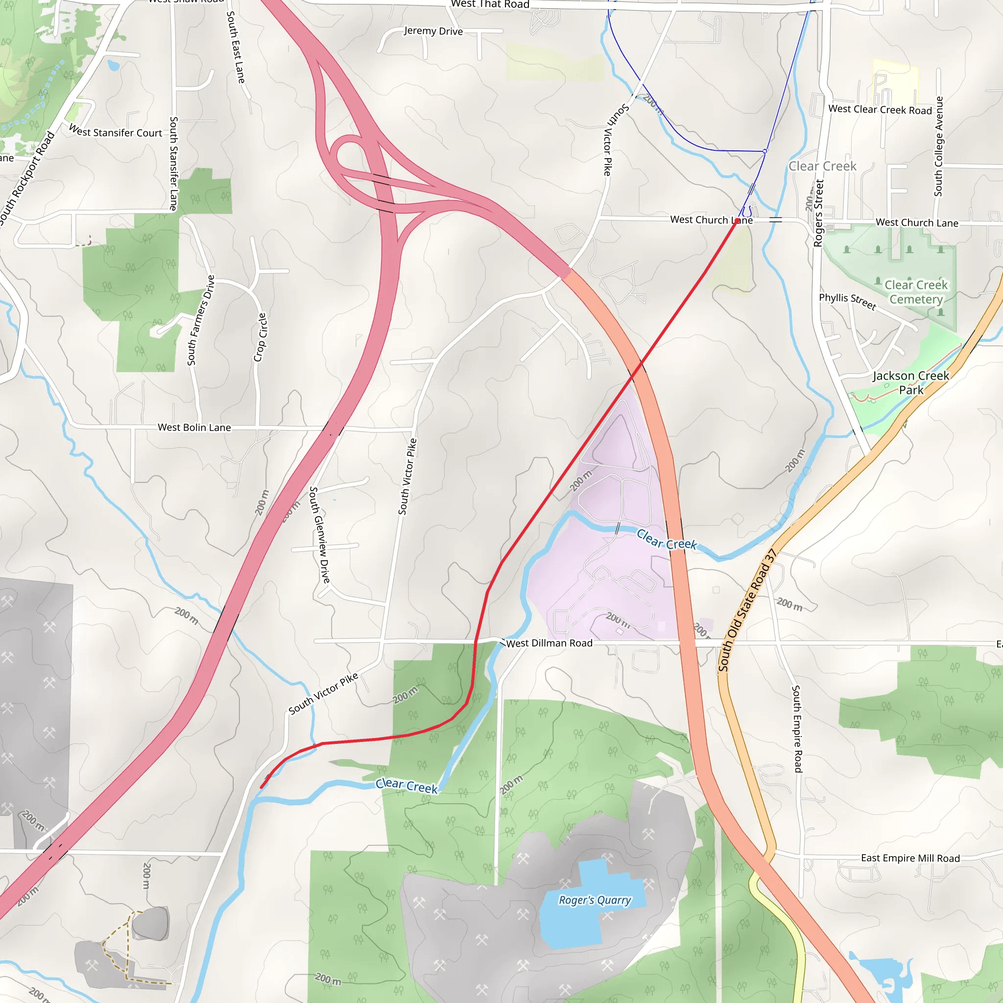 Limestone Greenway - Clear Creek mobile static map